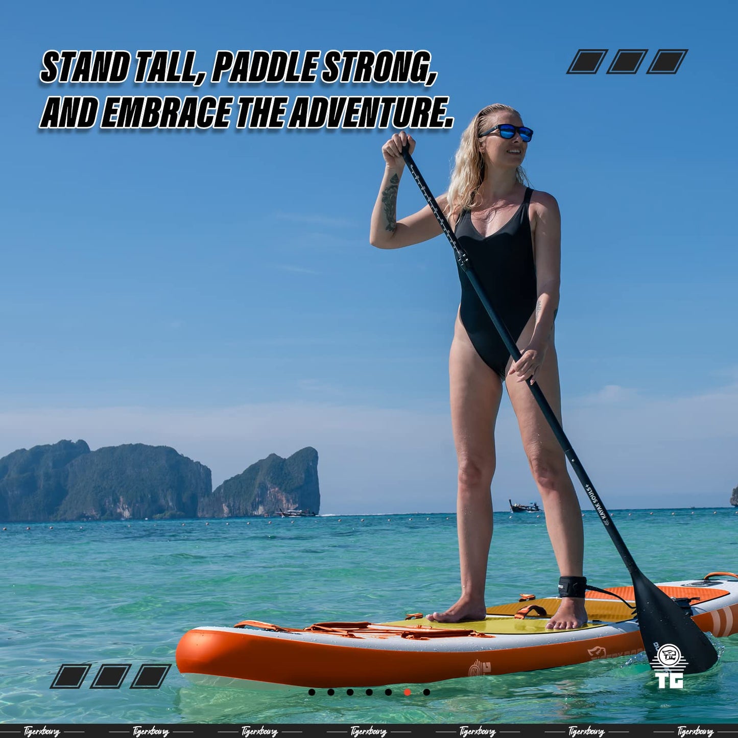 TIGERXBANG Inflatable Stand Up Paddle Boards with Premium SUP Board Accessories, Allround Paddle Boards for Adults/Youth,Defender Collection Orange