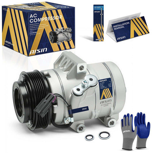 AISIN AFTERMARKET ACCFD-00576 Air Conditioner AC Compressor - Compatible with Ford Fusion 2006-2012, Lincoln MKZ 2010, Zephyr 2006, Mercury Milan 2006-2011 - with 6-Pulley Groove, with Clutch