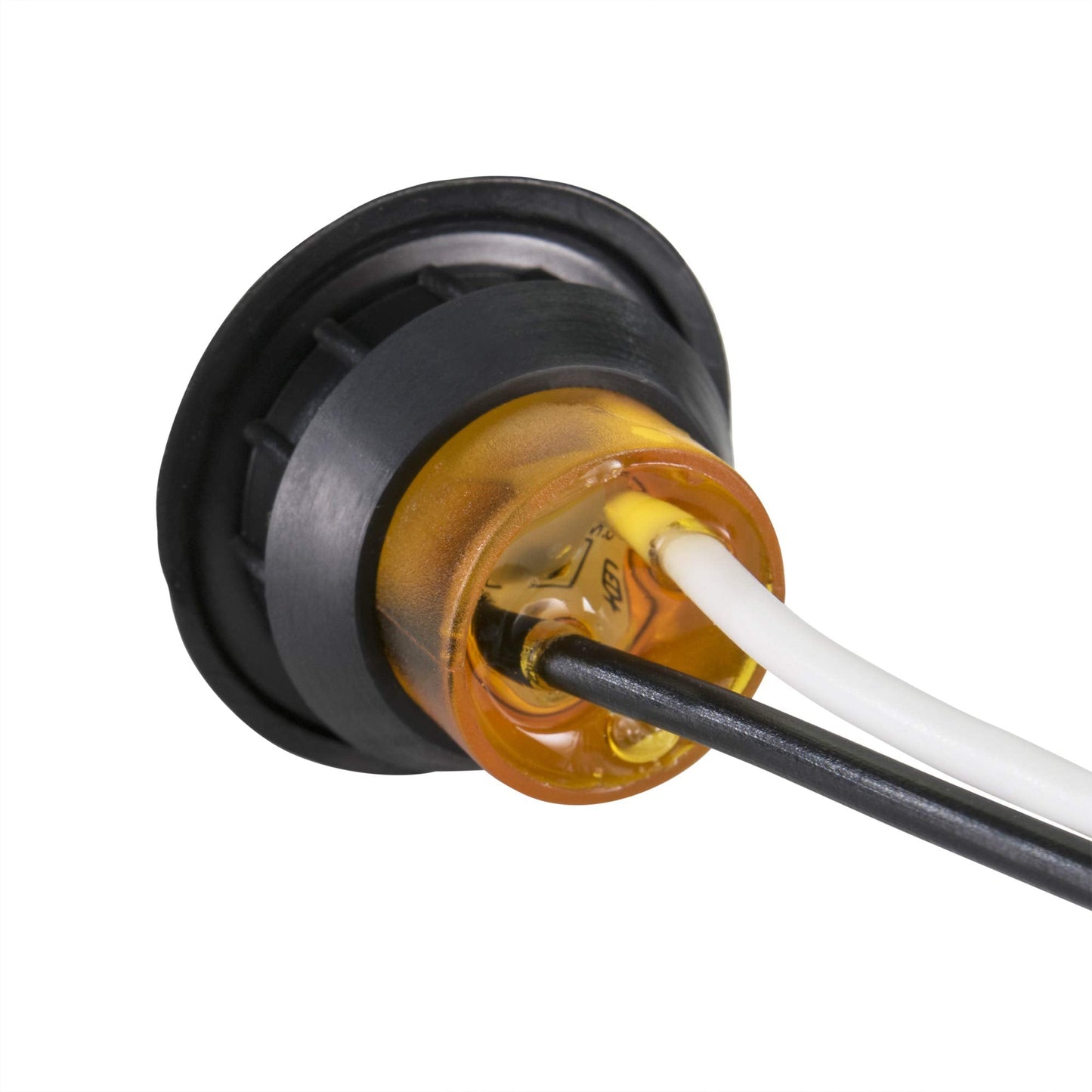 LONG HAUL Amber LED Clearance Marker Lights, 5 Pack, 5 3/4in, Black Trim, Connector Ends