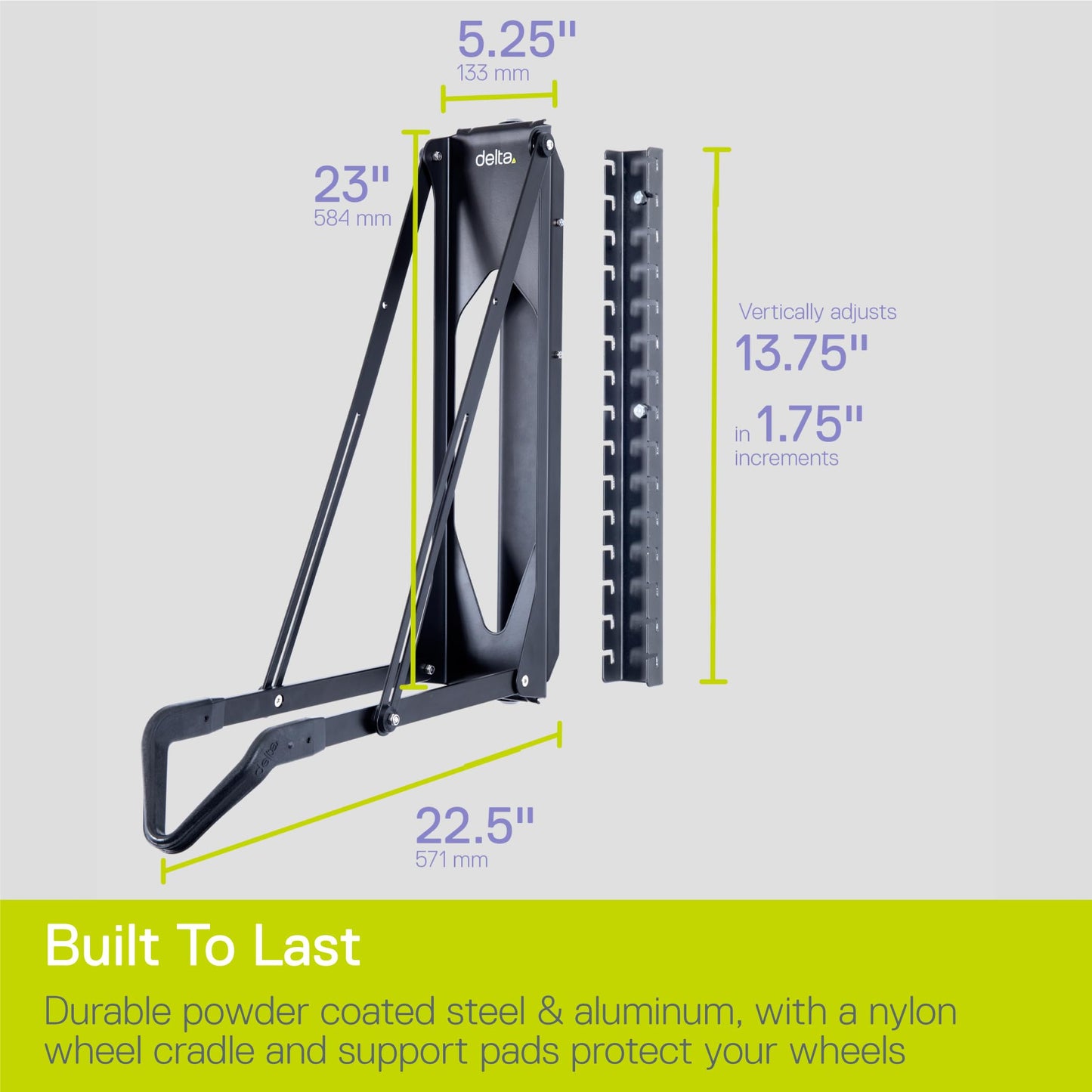 Pivot Bike Storage Rack Black 3-Pack by Delta Cycle - Bike Rack Garage Wall Mount Swivels to Save Space - No Heavy Lifting Vertical Bike Rack - Indoor Bike Storage Wall Hanger Holds Up to 100 lbs