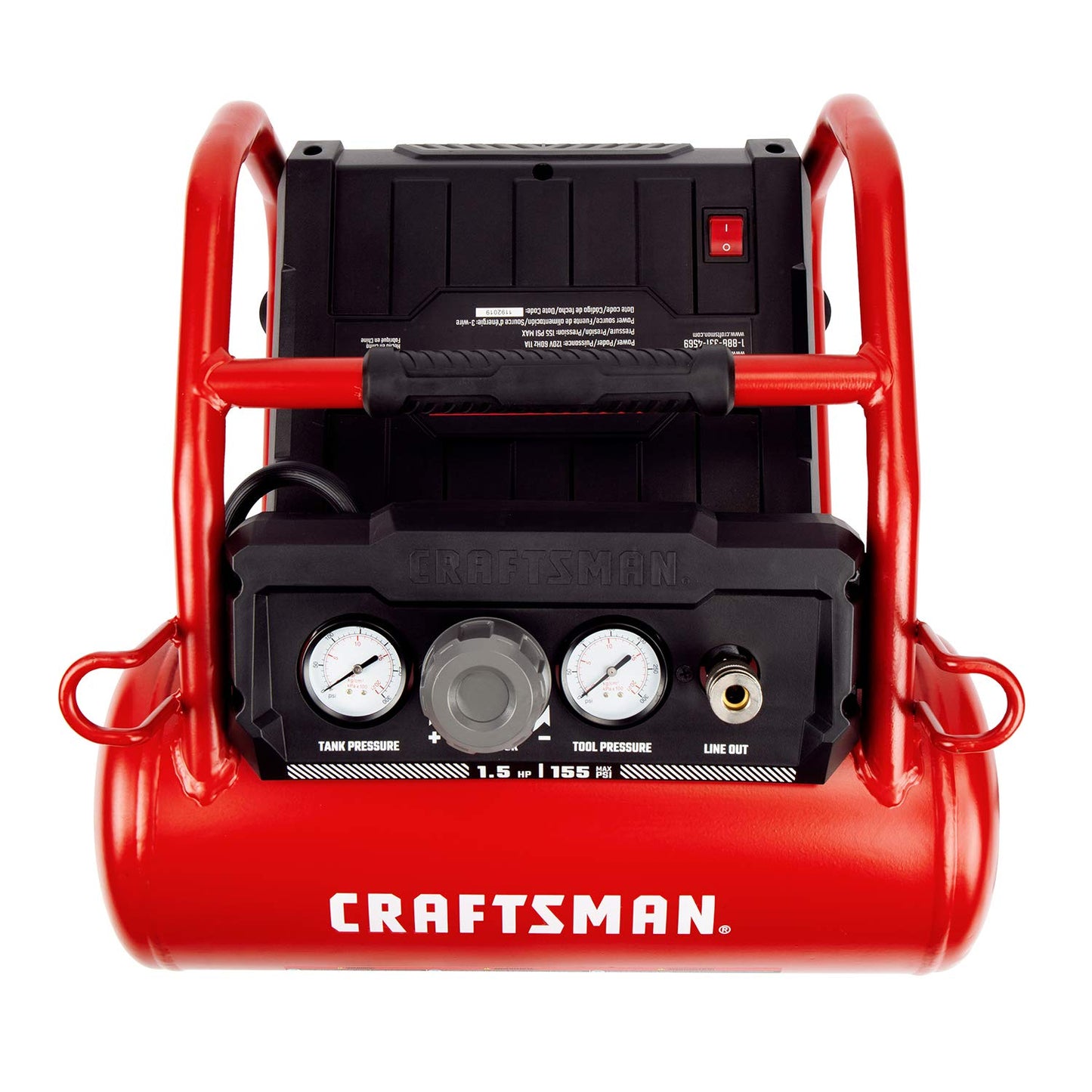 Craftsman Air Compressor 3 Gallon Portable Hotdog Air Compressor, Max 155 PSI 2.6 CFM@90psi Oil-Free Electric Workshop Air Compressors, CMXECXA0200341