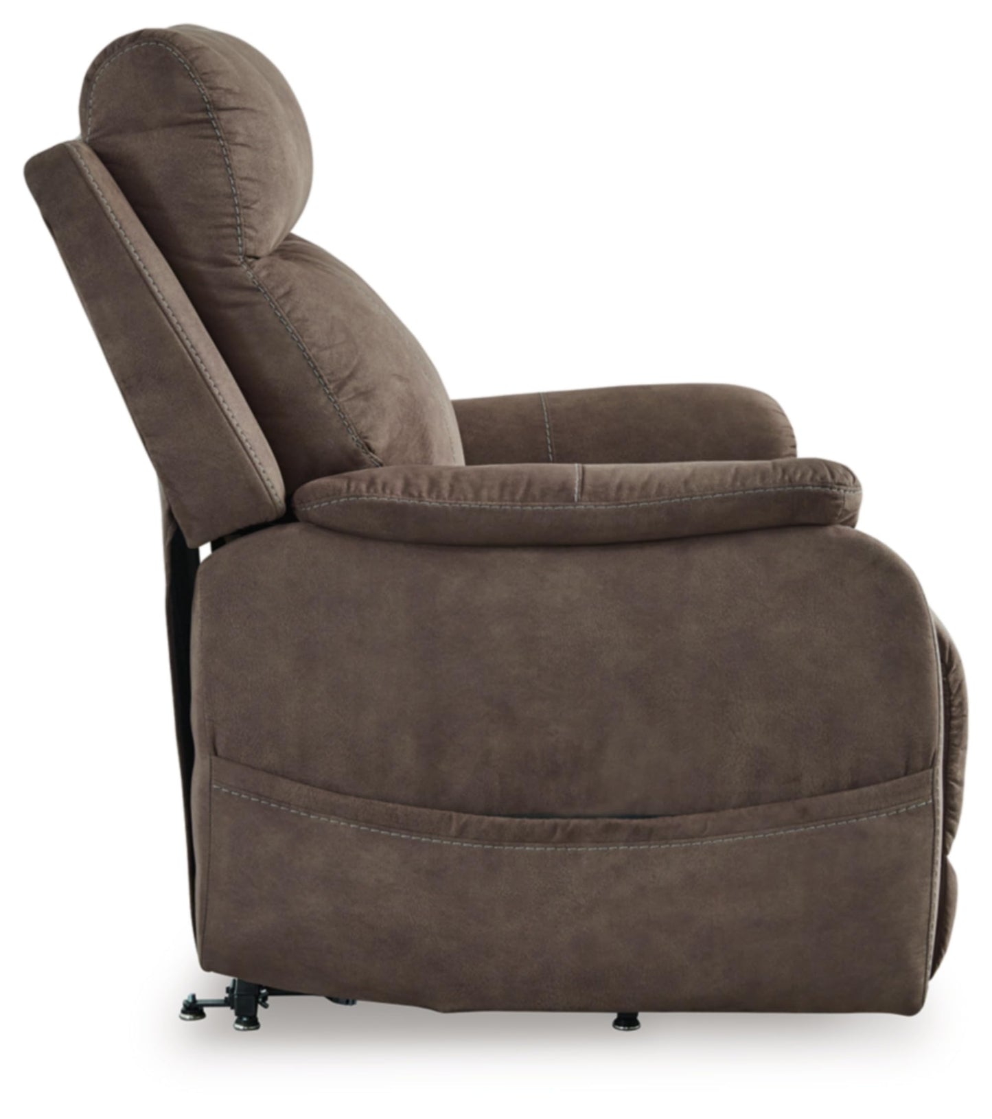 Signature Design by Ashley Crestmeade Modern Dual Motor Power Lift Recliner with Adjustable Backrest, USB Ports, Heat and Massage Function, Dark Brown