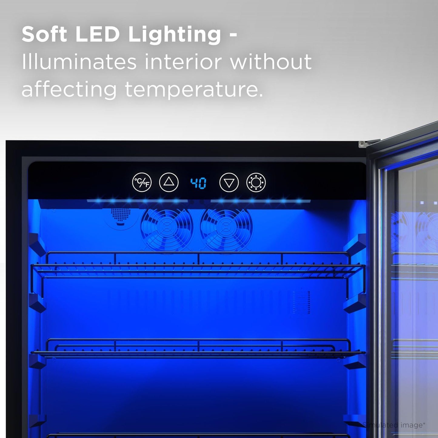 TCL 161 Can 24 In Beverage Cooler, Freestanding Mini Fridge with Glass Doors, Removable Shelves, Digital Controls & LED Lighting for Water, Soda, Energy Drinks