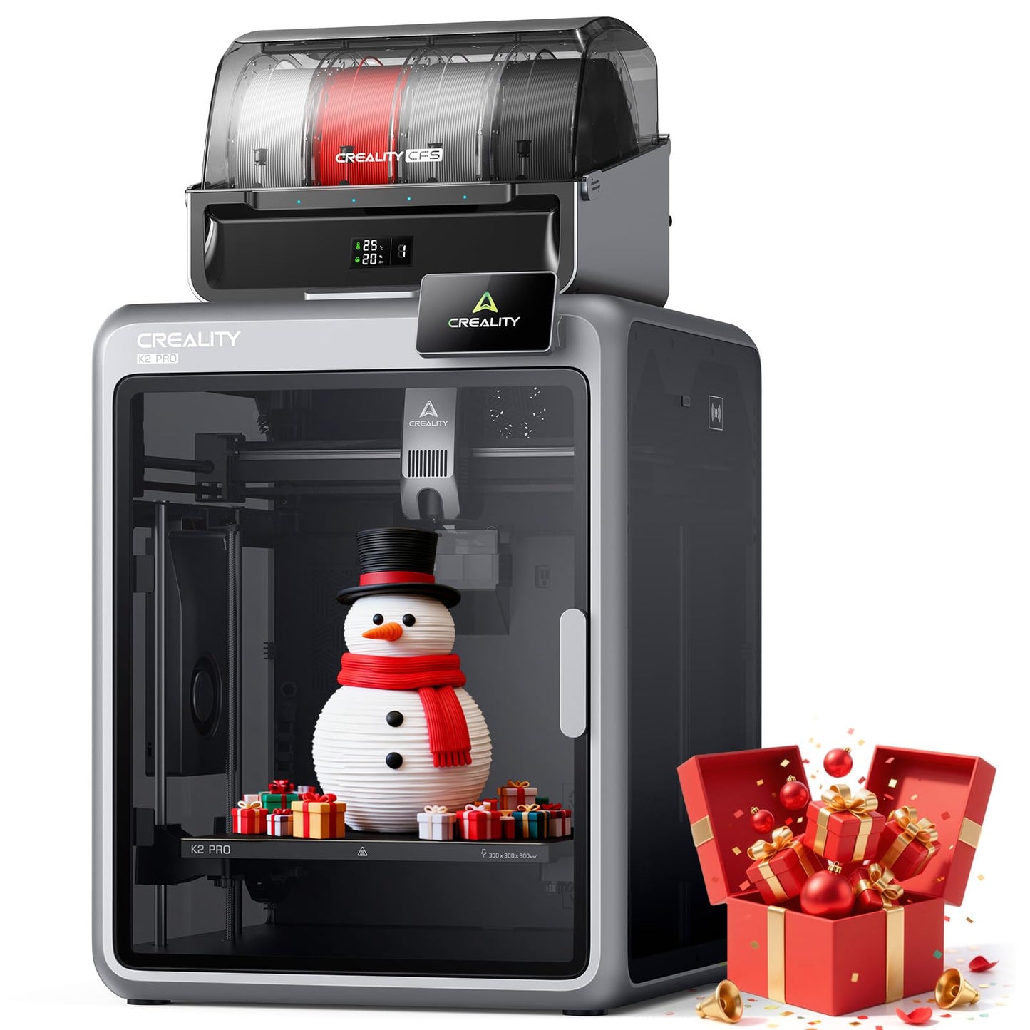 Creality K2 Pro Combo(A) 3D Printers, Multicolor 3D Printer Machine with CFS, Dual Camera, 600mm/s Printing Speed, Next-Gen Direct Drive Extruder, 300 * 300 * 300mm Printing Volume