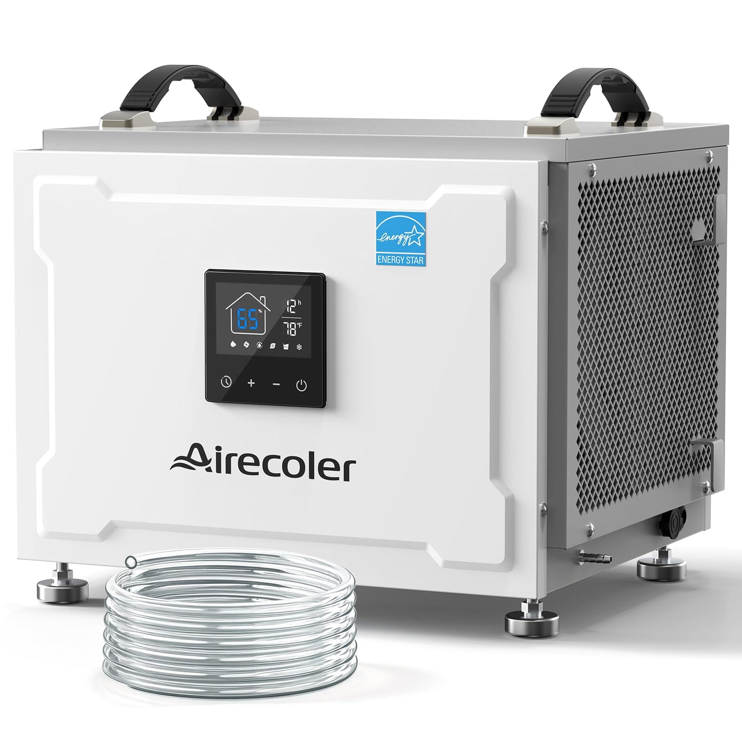 Airecoler 70 Pints Energy Star Commercial Dehumidifier with Pump, Portable Crawl Space Dehumidifiers for Basement and Home, Built-in Remote Control, Auto Defrost | Airecoler Stellar SP10