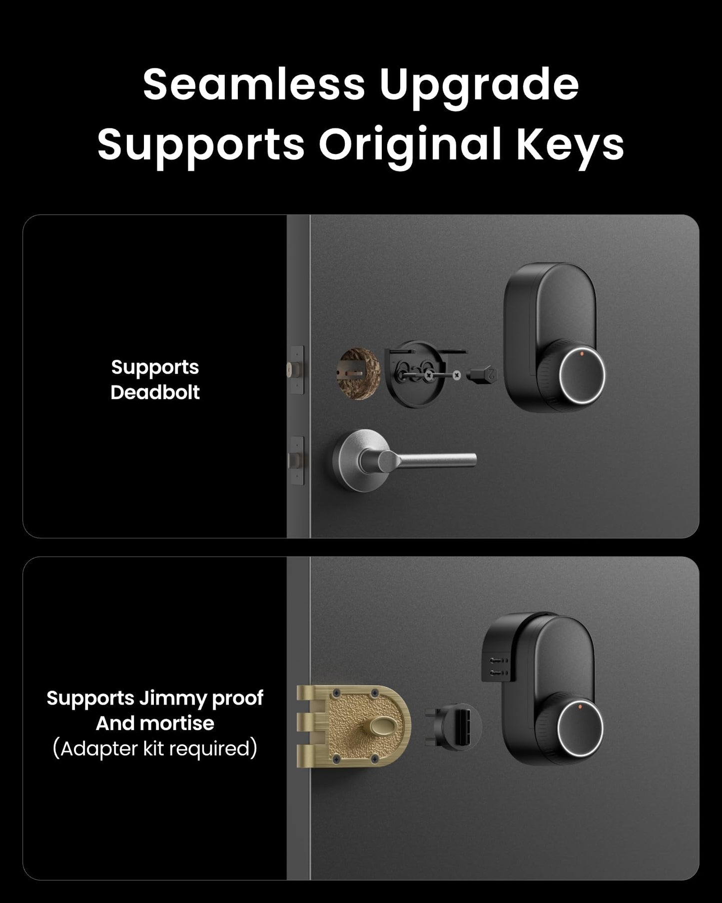 Smart Lock Ultra with Keypad,Fingerprint Door Lock, App Remote Control, Built-in WiFi Keypad Deadbolt, Auto Unlock, Waterproof&Easy Install, Supports Alexa and Google