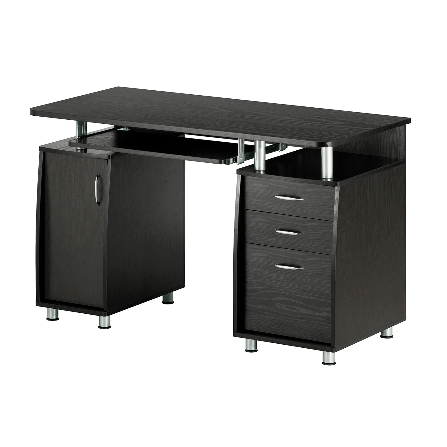 Techni Mobili 48''W Computer Desk with File Cabinet & Drawers, Espresso