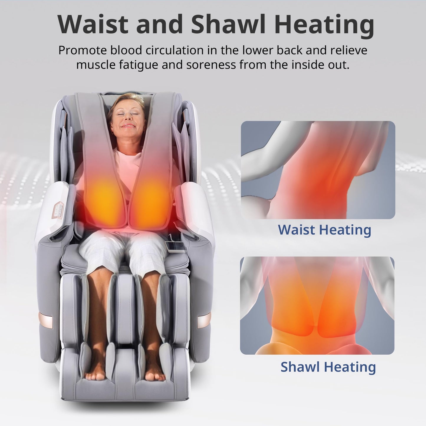 MYNTA 4D Massage Chair, Dual Mechanism 4D+2D Massage Chair Full Body, Waist & Shawl Heating with Extended SL-Track, Foot & Calf Massager, Music Sync with Hi-Fi Bluetooth Speaker