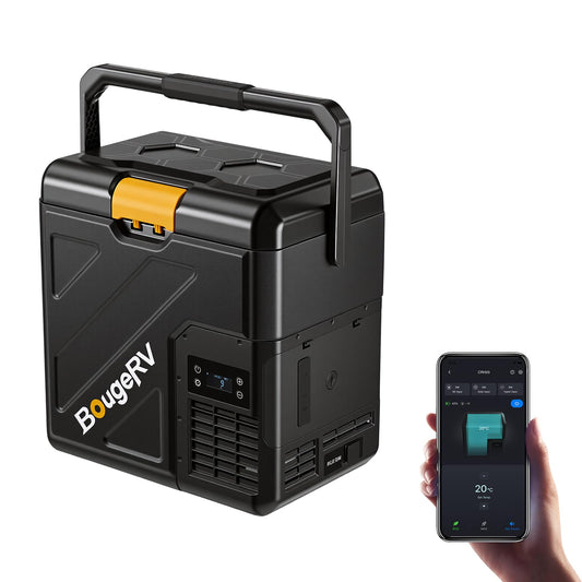 BougeRV 12 Volt Refrigerator, 21QT Car Fridge, 20L Portable Freezer, -4~68℉, 12/24V DC, 110~240V AC, Ideal for 2 People, Road Trips, Truck, Camping(2026 New Model: CRH20)