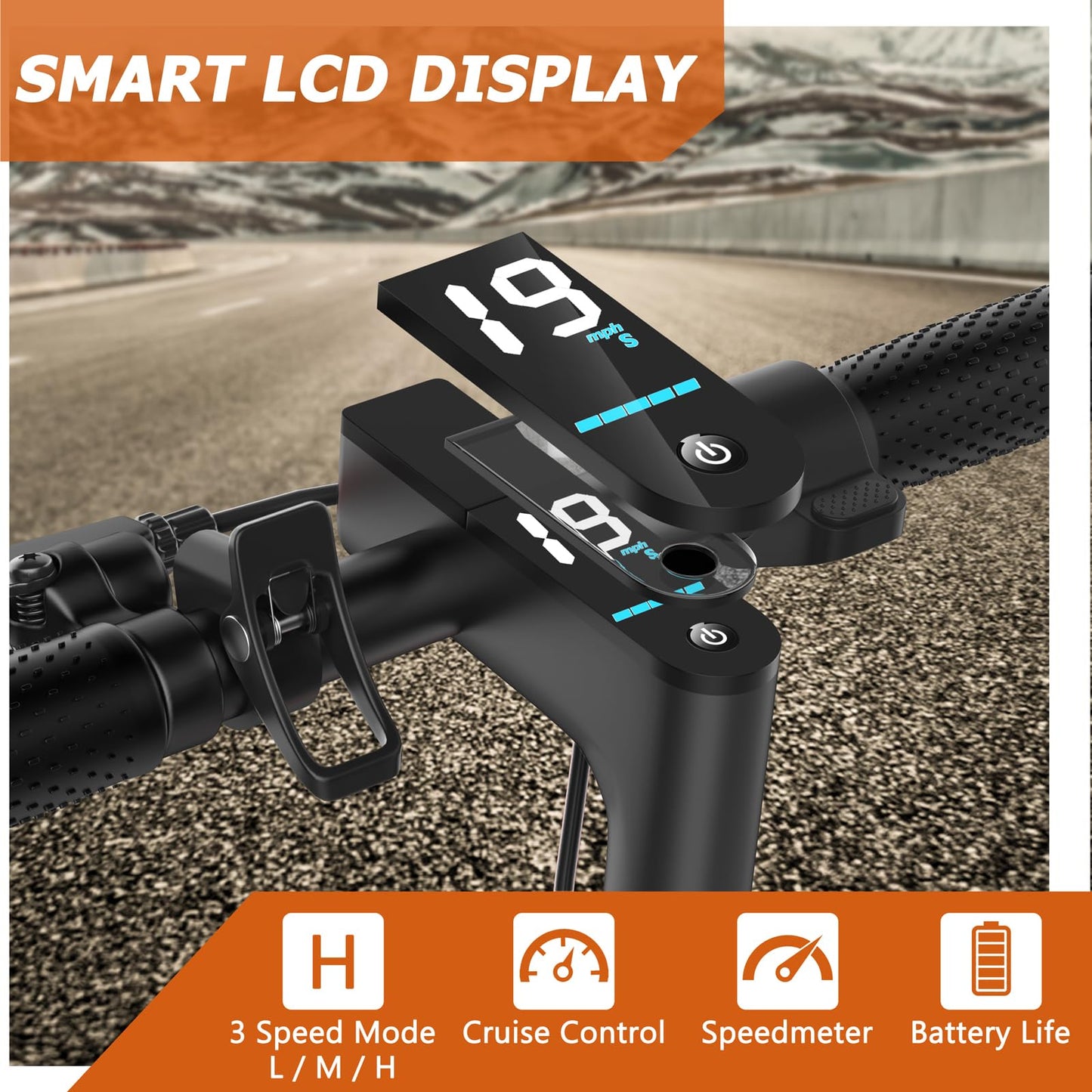 Qlaway 8.5" E Scooter for Adults 19 MPH 350W Motor 187.2WH Battery, Motorized Scooter Up to 15 Miles Range, Foldable, Bearing 265 LBS/APP Control