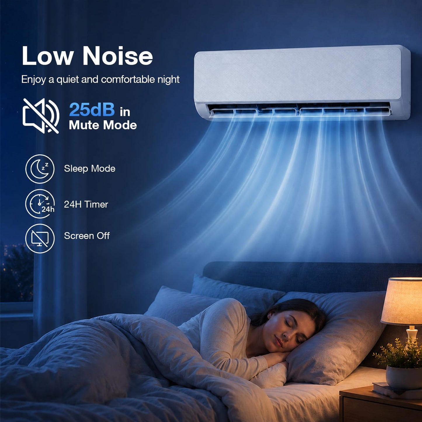 Antarctic Star 24000BTU Mini Split AC/Heating System, Inverter Ductless, 19 SEER2 230V Mini Split Air Conditioner with Heat Pump, Compatible with Alexa, Energy Efficient Split Unit, White