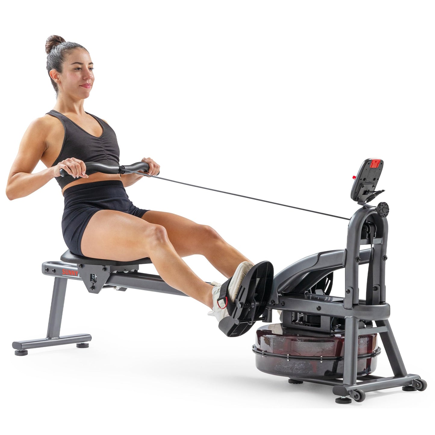 Sunny Health & Fitness Smart Dual-Rail Water Rower, 300LB Weight Capacity with Free SunnyFit App Connection – SF-RW524022