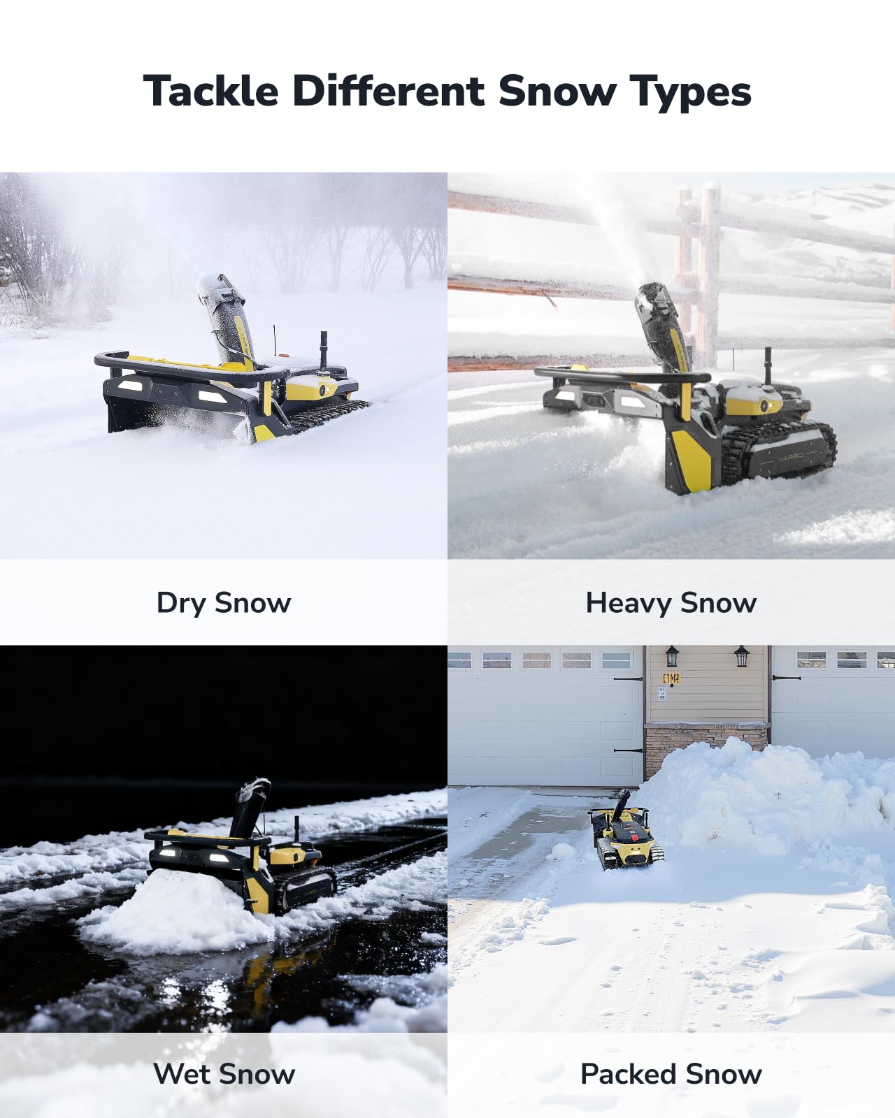 YARBO Robot Lawn Mower and Robotic Snow Blower with Modular Design, Wire-Free Setup, Auto-Recharging, AI Multi-Zone Mapping & RTK for Navigation