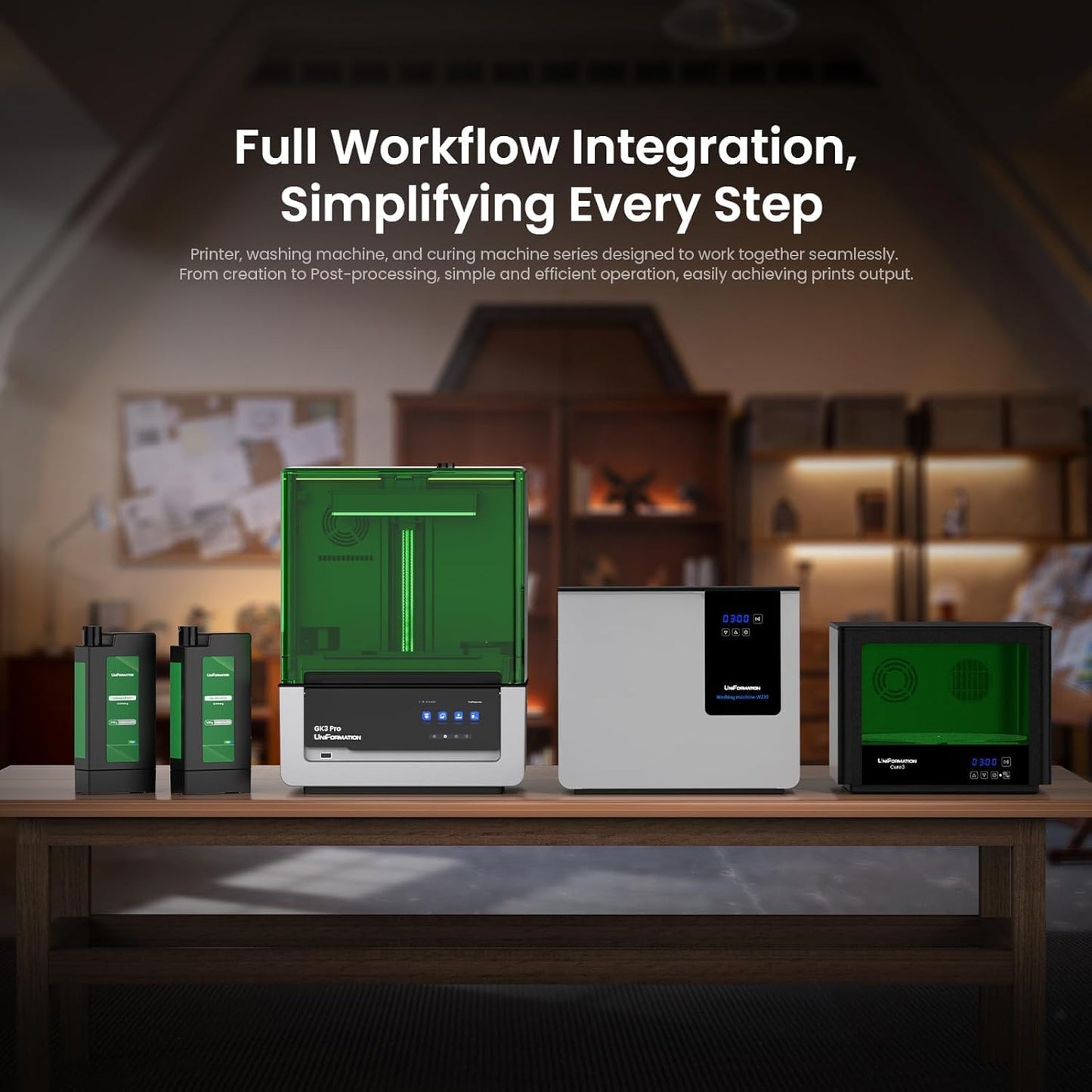 UniFormation GK3(B) Resin 3D Printer 16K HD LCD with COB Light Source 3D Resin Printer Ball Screw Z-axis & Smart Heating System & App Control 8.3 x 4.7 x 9.5 Inches Large Build Volume