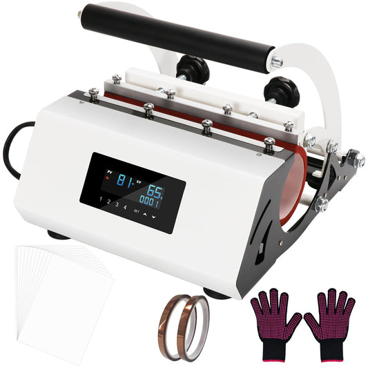 YAHOPE Tumbler Heat Press Machine Sublimation for 11-30oz Mug Tumbler Cup with Sublimation Paper Heat Tape and Glove - White