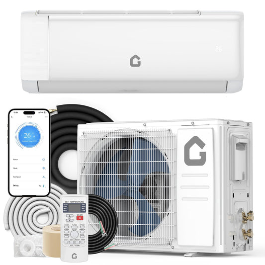 12000 BTU Mini Split Air Conditioner, 21 SEER2 208-230V Split Unit Ac and Heat Cool Up to 750 Sq.Ft, Ductless Air Conditioner w/Complete Installation Kit,Remote,2.0 Wifi Control,Low Noise