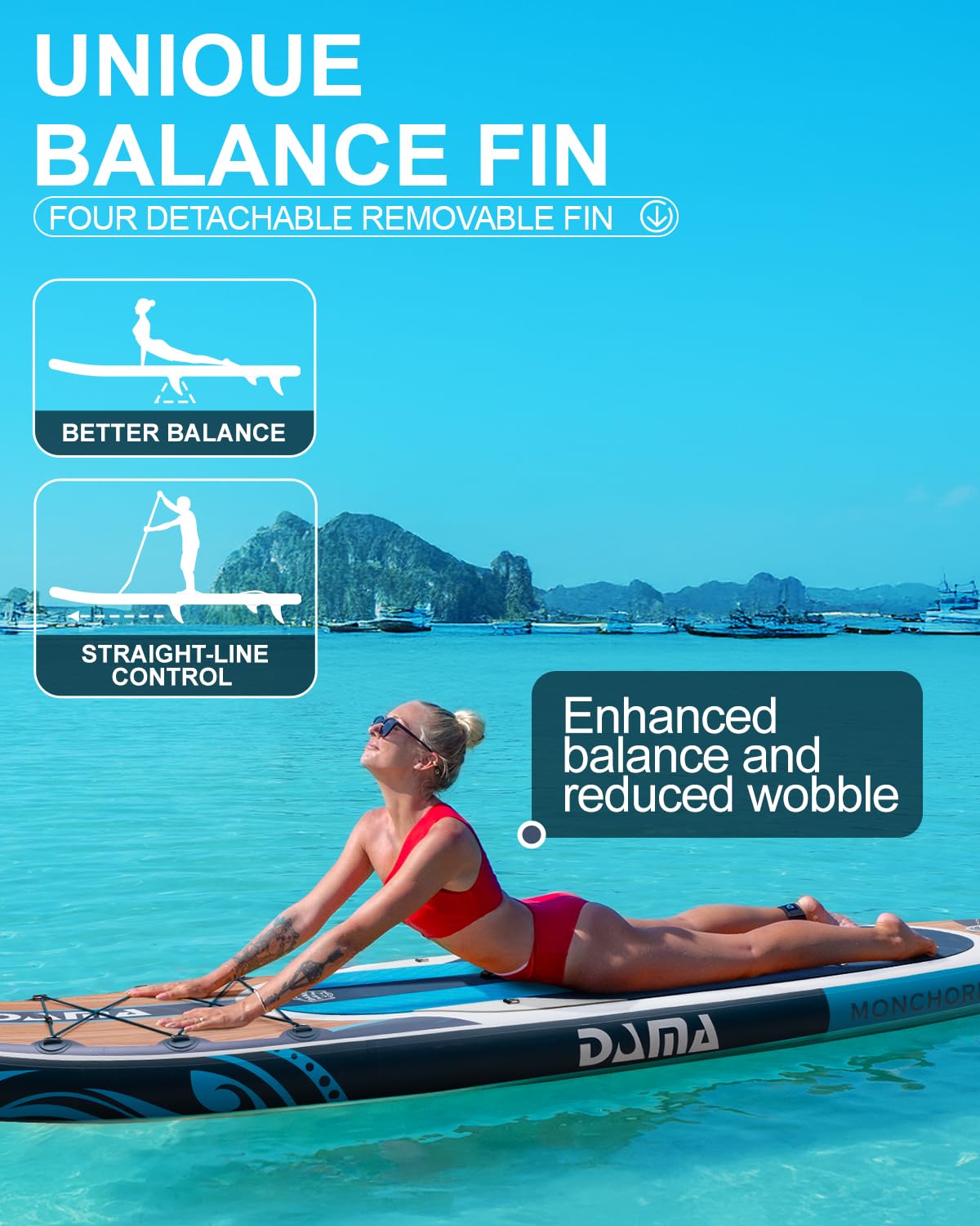 DAMA 11'*34"*6" Stand Up Paddle Board, Inflatable Paddle Board,Inflatable Paddle Boards for Adults w/a Wide, Smooth and Non Slip Deck, Versatile Styles, Suitable for Adults and Teenagers,Blue.