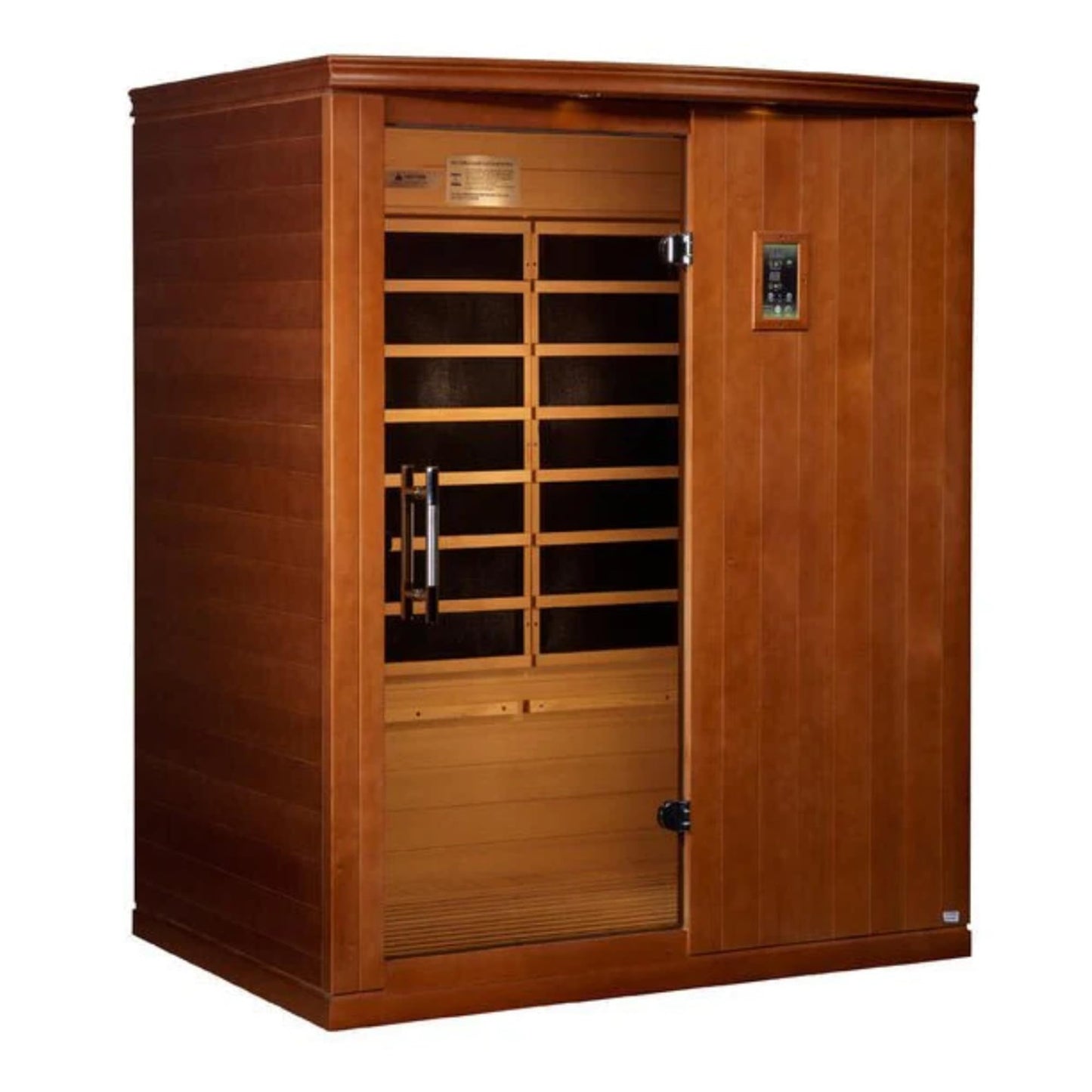 DYNAMIC SAUNAS Madrid Elite 3-Person Ultra Low EMF FAR Infrared Sauna with Red Light Therapy & Bluetooth Speakers | Personal Indoor Dry Heat Sauna for Home & Gym – Made from Canadian Hemlock