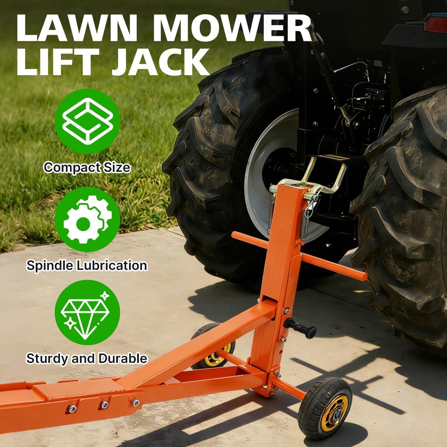 800 Lb Lawn Mower Lift Jack, Foldable Heavy Duty Zero Turn Mower Jack