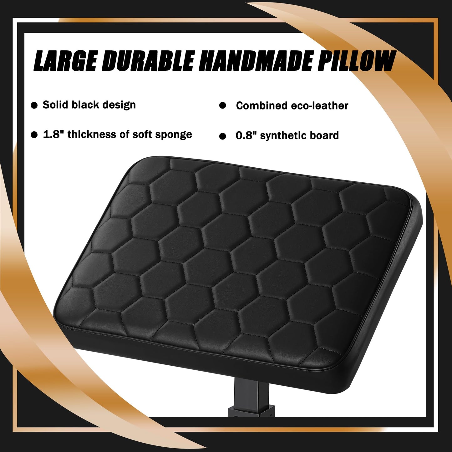 POARMEEY Tattoo Armrest Stand Hydraulic Device Height Adjustable Thickened Cushion Wood Grain Base Stability Strongly