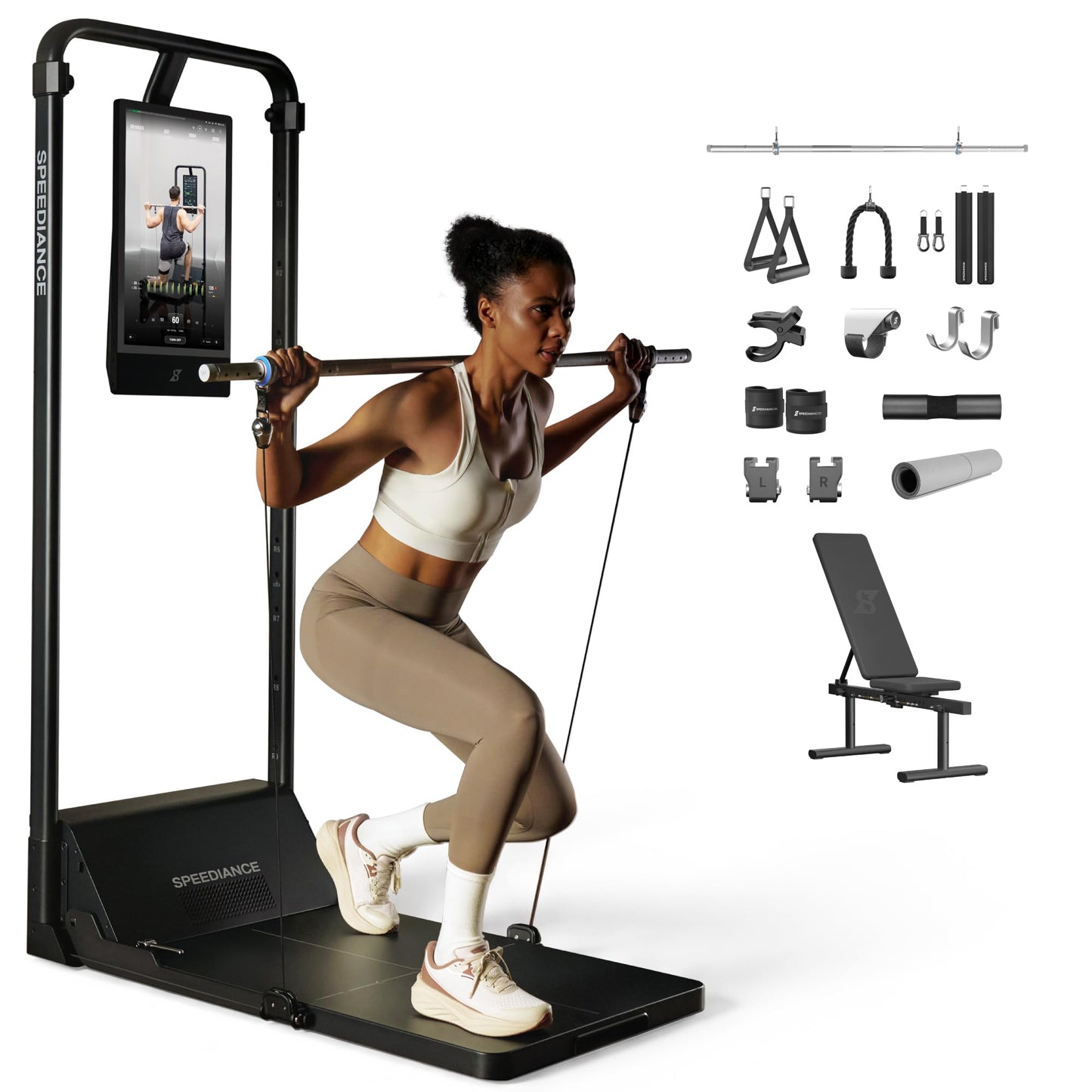 Speediance Smart Home Gym, Multi-Functional Gym Machine for Full Body Strength Training, All-in-one Gym Equipment, Digital Weight System, Workout Station, Squat Rack, Gym Monster 2