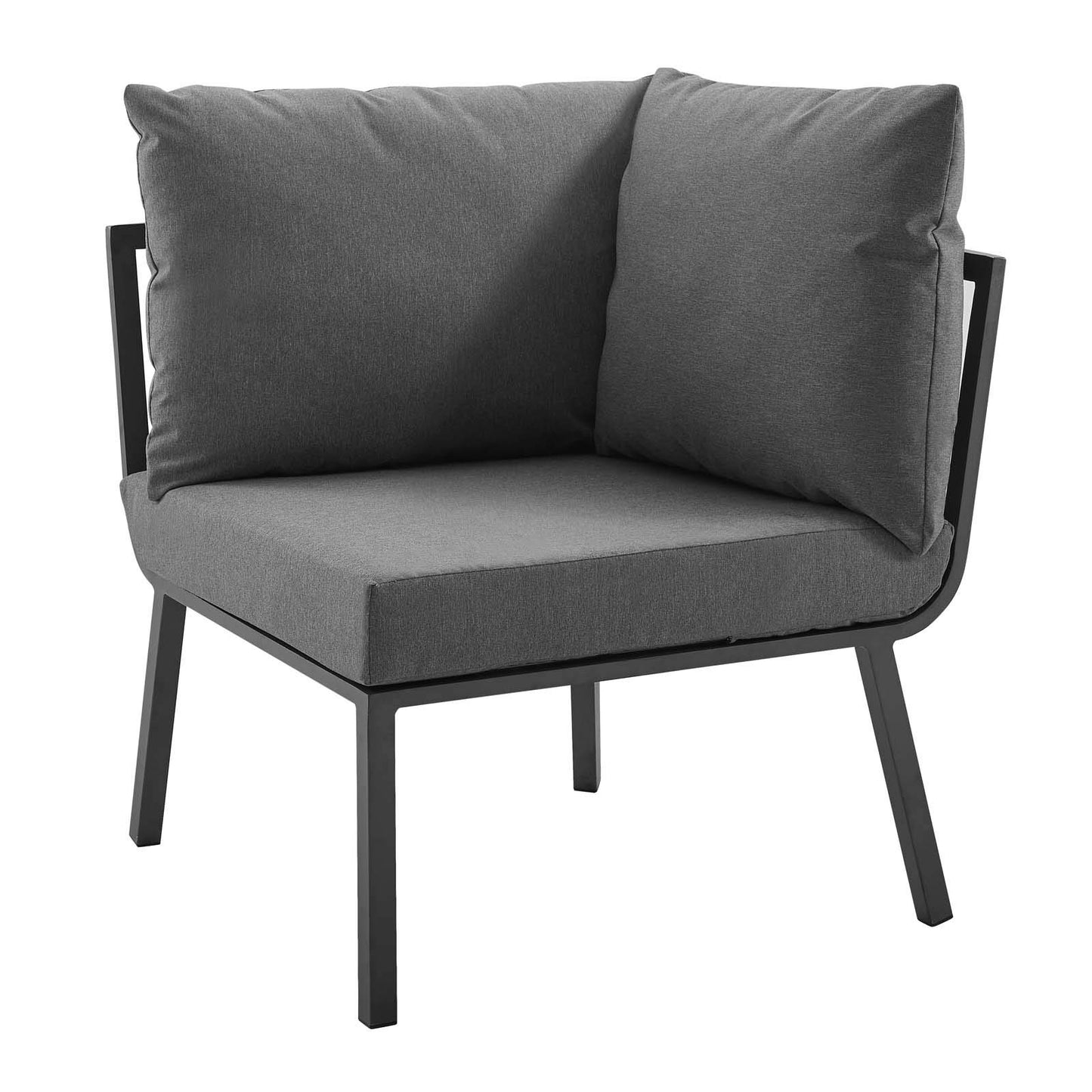 Modway Riverside Outdoor Furniture, 3-Piece Set, Gray Charcoal