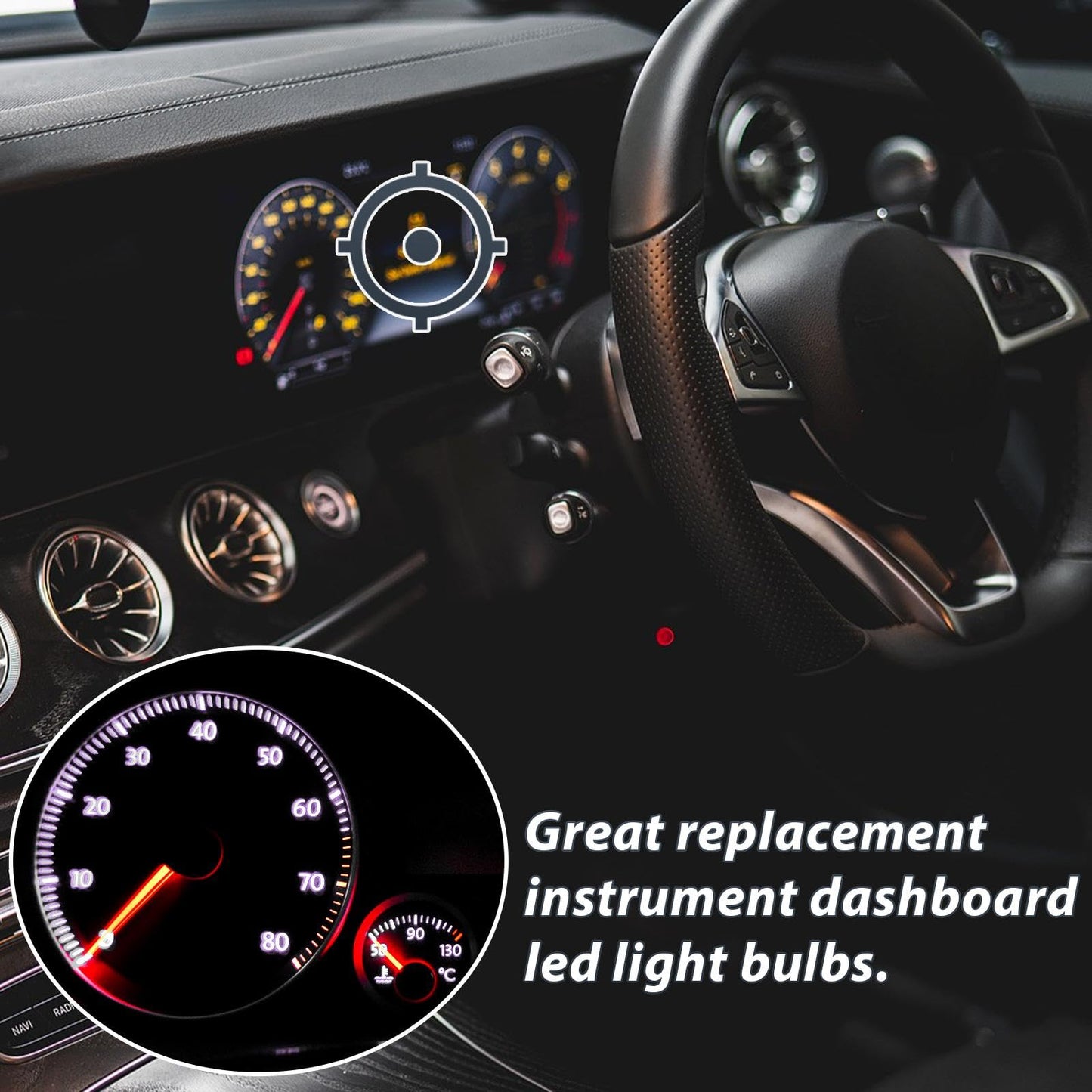 Frienda LED Dash Instrument Light Bulbs, 40 Pcs T10 194 168, Twist Lock Socket, White, for Dashboard Panel Gauge Cluster