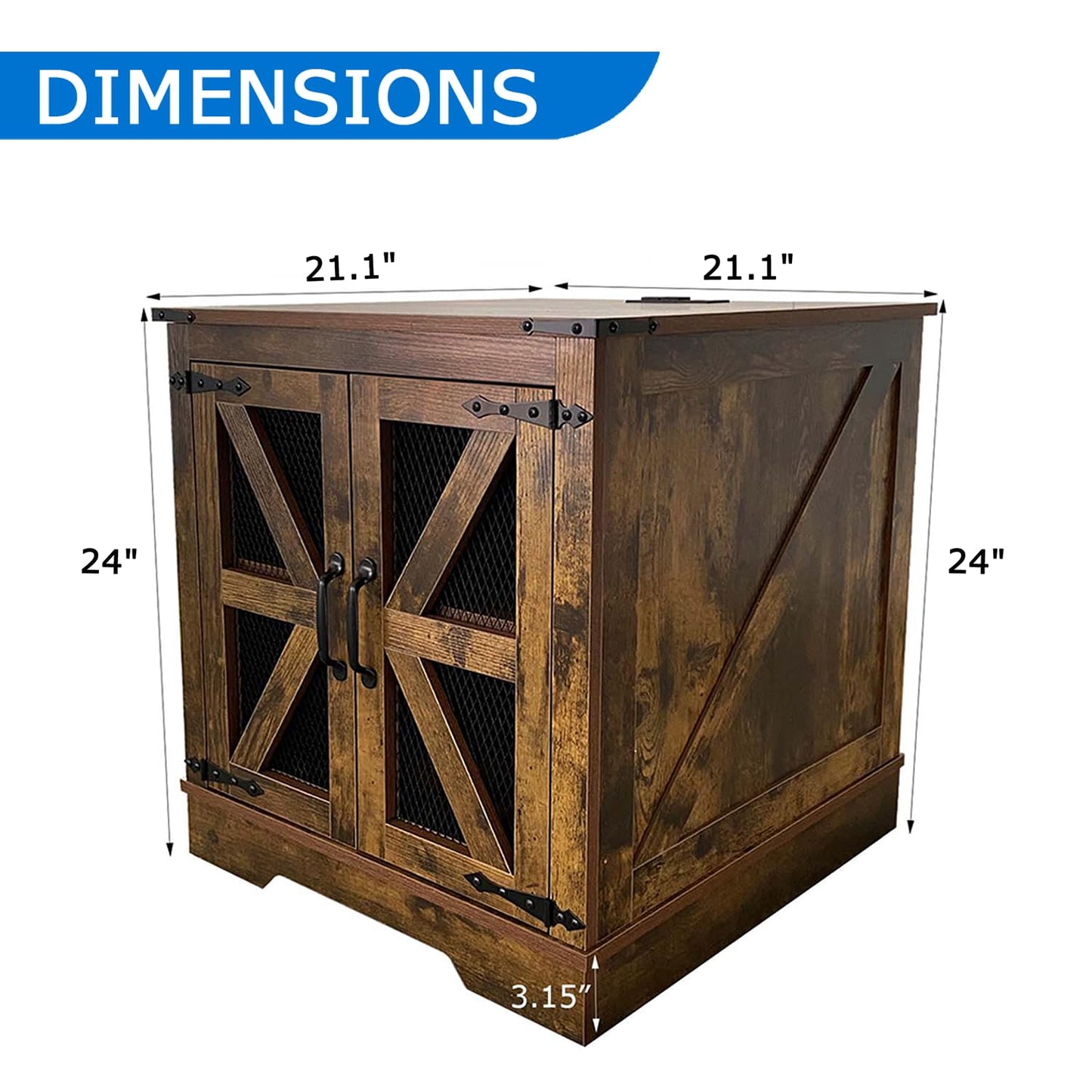 Seekverse Farmhouse Nightstand with Charging Station Set of 2, Side Table with Barn Door and Storage, Rustic Wood Bedside Table, End Table for Living Room and Bedroom, Brown, 2