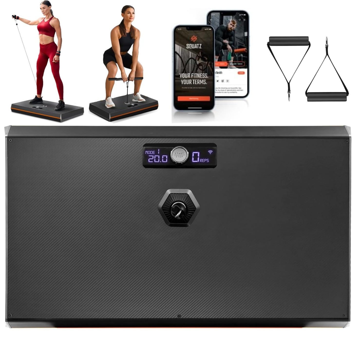 SQUATZ Pluto Home Smart Gym – All-in-One Digital Fitness Machine, 100LB Adjustable Resistance, WiFi & Bluetooth Enabled, Compact Home Gym for Full Body Workouts