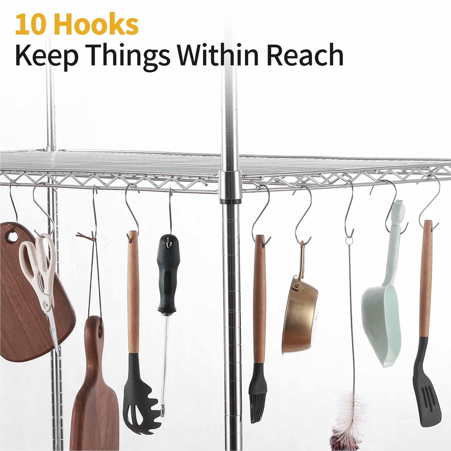 Rolling Shelves With Wheels Storage Rack With Wheels Wire Racks Rolling Wire Shelves on Wheels Stainless Steel Metal Shelving With Wheels for Garage Kitchen Pantry(48"L x 24"W x 76"H 4-Tier) (Chrome)