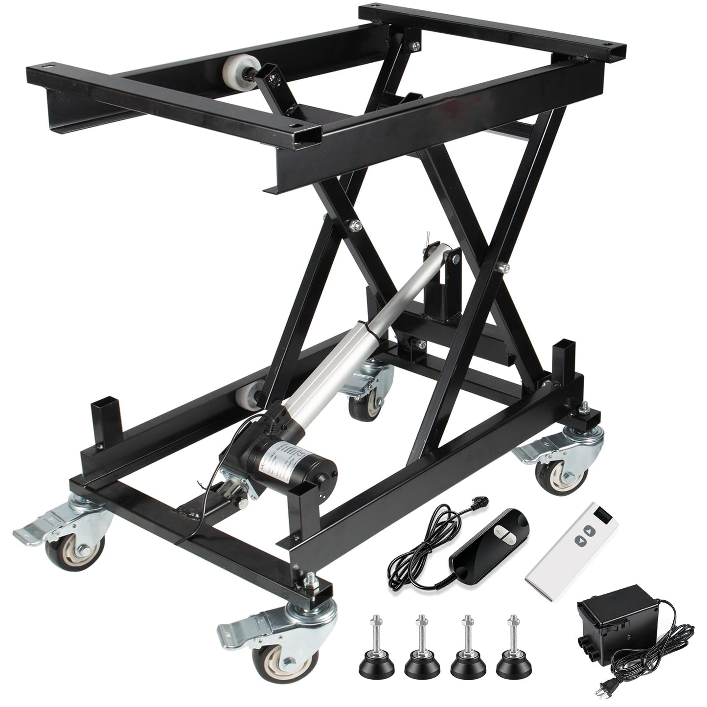 Electric Lift Table 320 lbs Capacity, 8.3-22.8 in Height Adjustable Lifting Platform with Wired/Wireless Remote,Single Scissor Lift Table,for Working Platform,Computer Desk, Material Handling