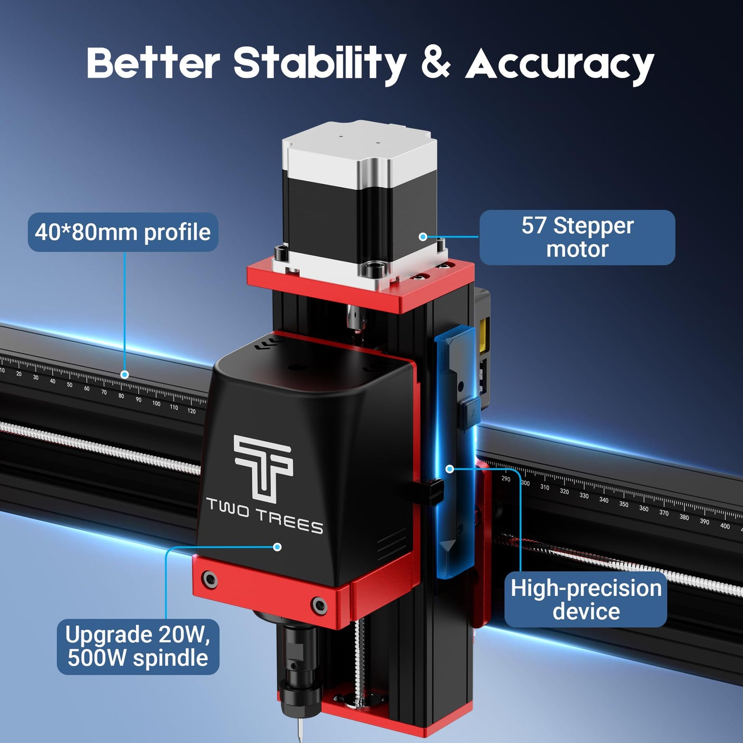 Twotrees TTC450 Pro All-Metal CNC Router Machine with NEMA 57 Stepper Motor 3.5" Touch Screen,Upgraded 3 Axis Engraver Machine, Engraving Milling Machine for Wood Acrylic Aluminum Carving Cutting