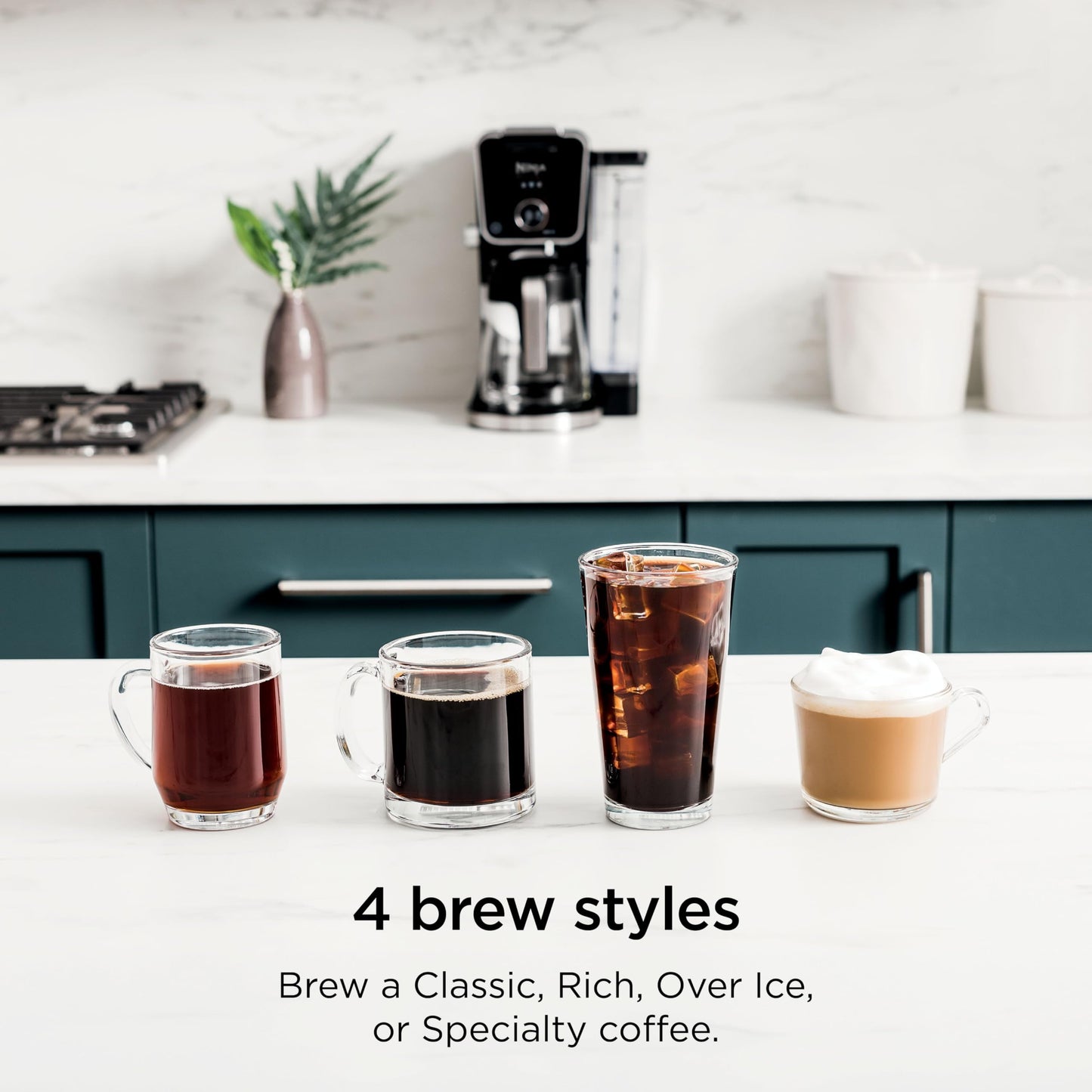 Ninja Specialty Drip Coffee Maker | DualBrew™ Pro Specialty Coffee Machine w/ Frother, Paper Filter | Brew with Pods & Grounds, K Cups Compatible | 4 Brew Styles, 13 Cup to Pot Sizes | Black, CFP301