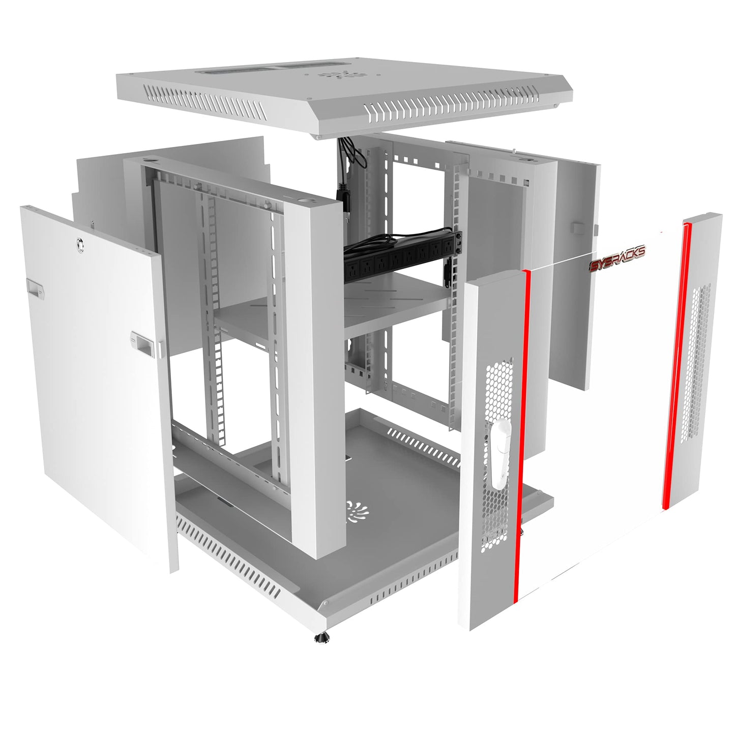 15U Wall Mount Server Rack Cabinet – 19" Network Rack Enclosure, 24" Deep Data Rack Cabinet with Fan, PDU & Shelf for IT Equipment, Switches and Patch Panel