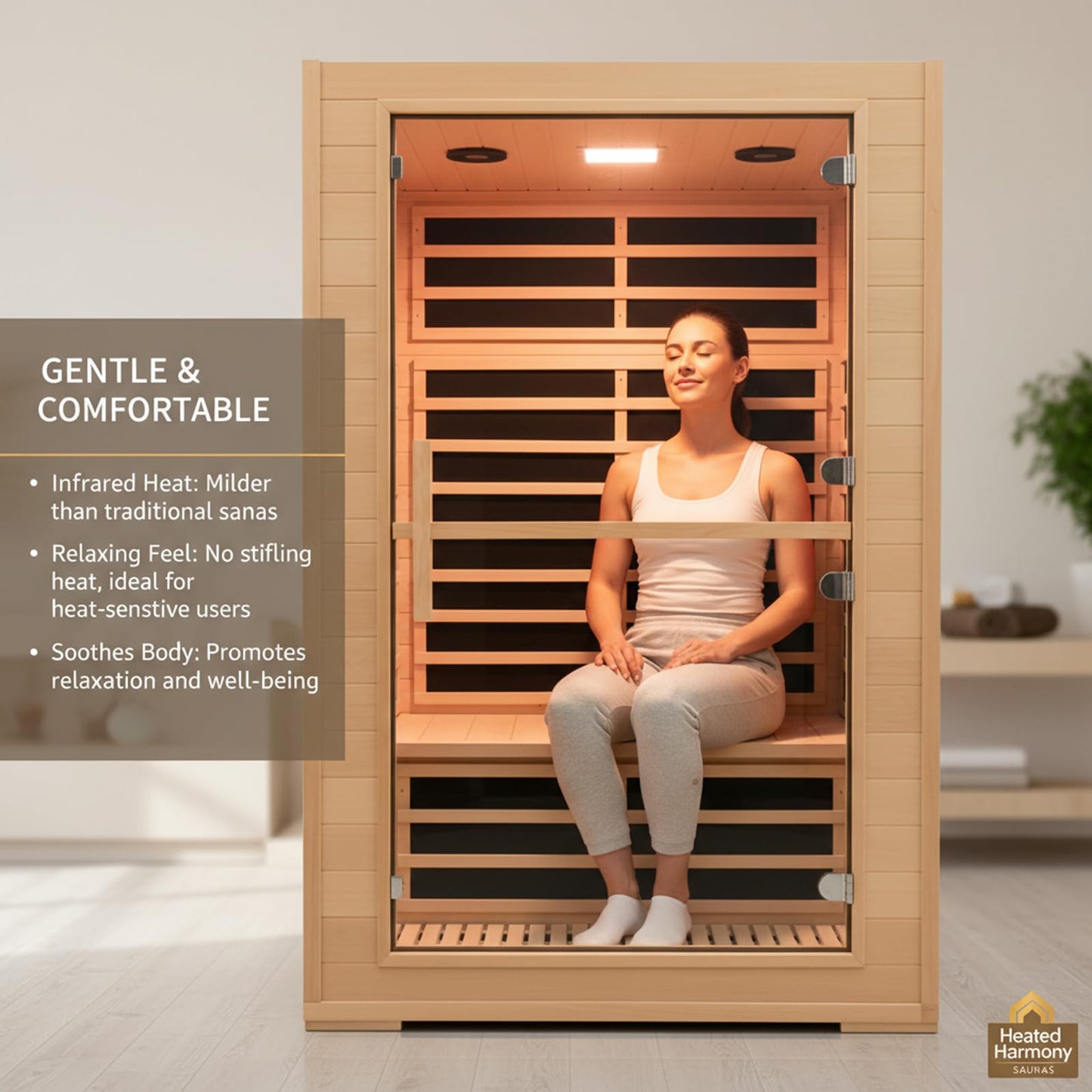 2 Person Far Infrared Sauna, 1800W Low EMF Wooden Infrared Sauna Room for Home, 8 Heating Panels Therapy Sauna with Hemlock Wood, Indoor Sauna Spa for Relaxation, Muscle Relief (Double Person Sauna)