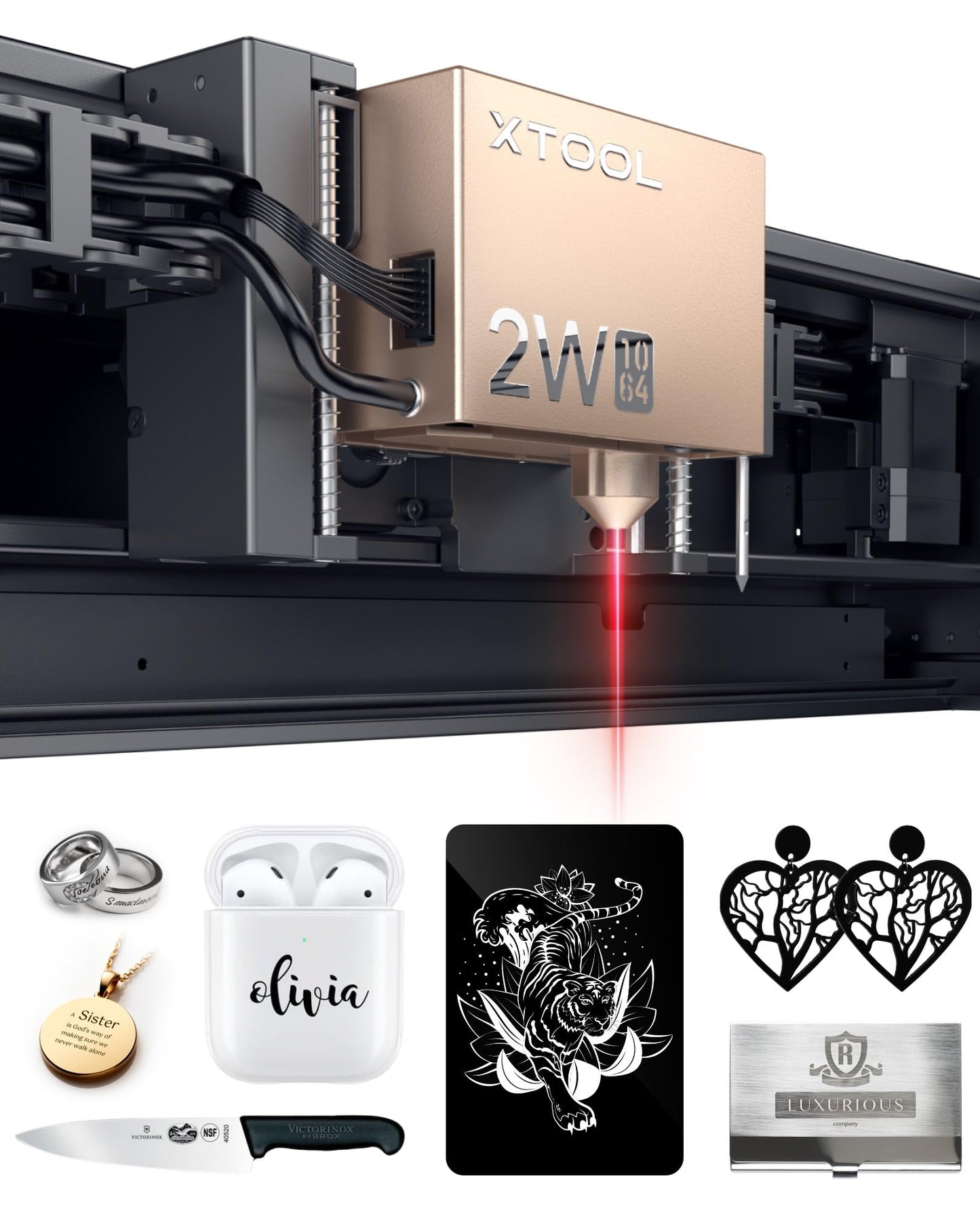 xTool S1 1064nm Infrared Laser Module for Engraving on Metal, Plastic, Acrylic - Ideal for Jewelry, Gift Making