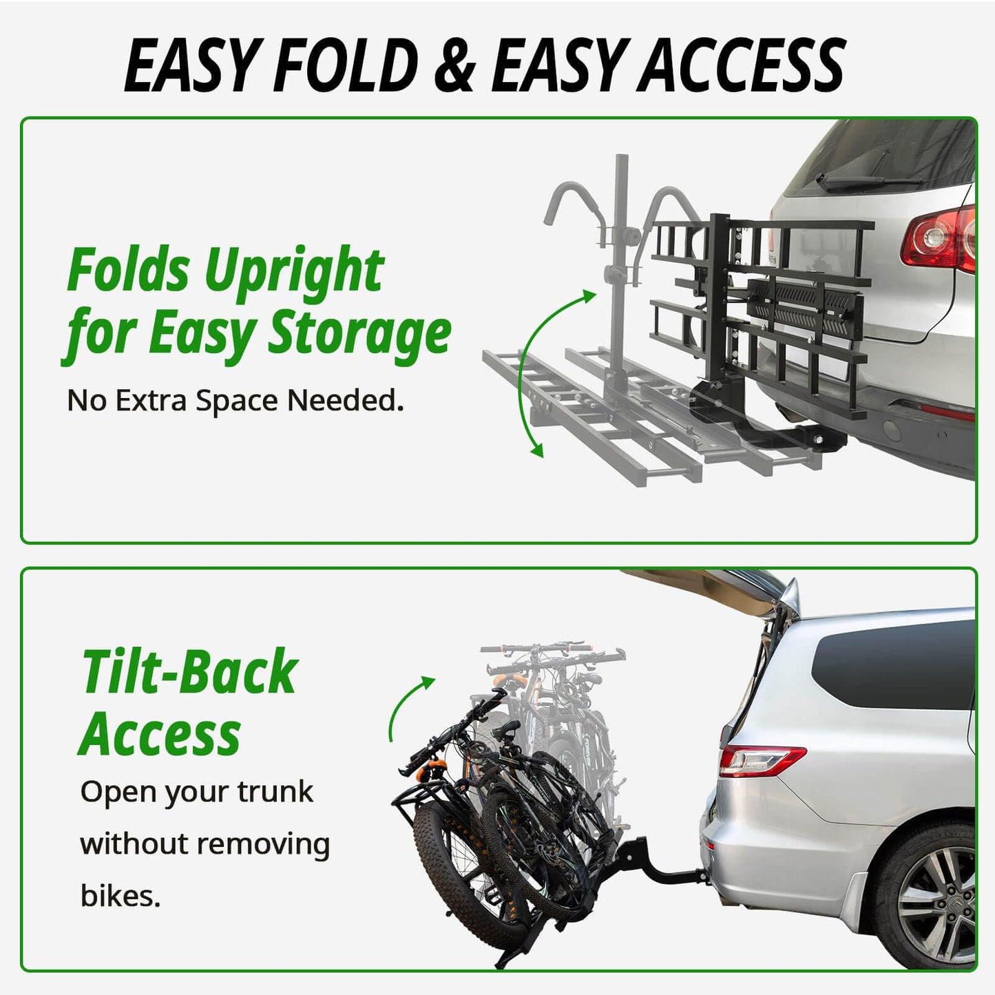 Leader Accessories Bike Rack Hitch Mount with Ramp for 2 Bikes