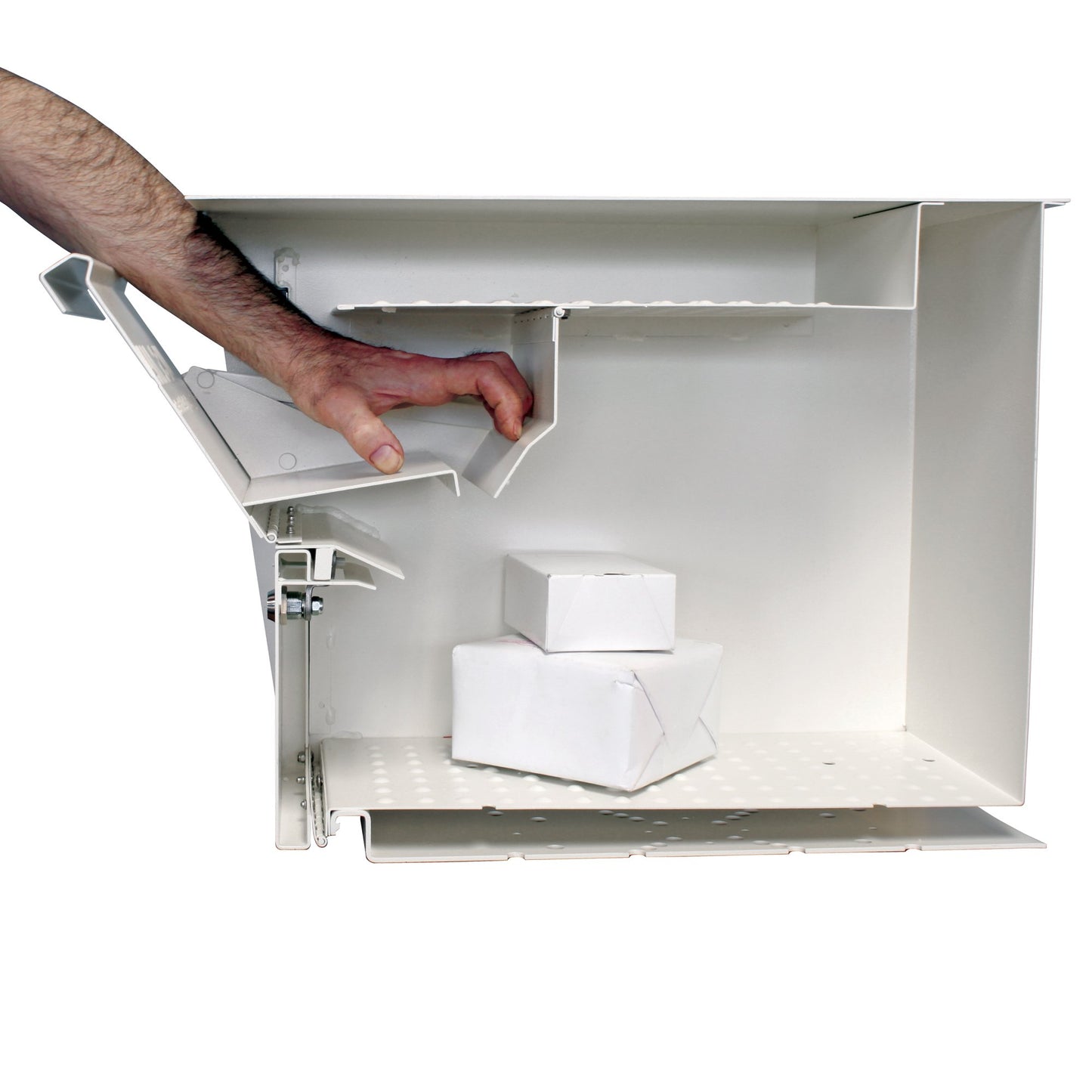 Mail Boss 7207 Package Master Curbside Locking Security Mailbox, Cream White