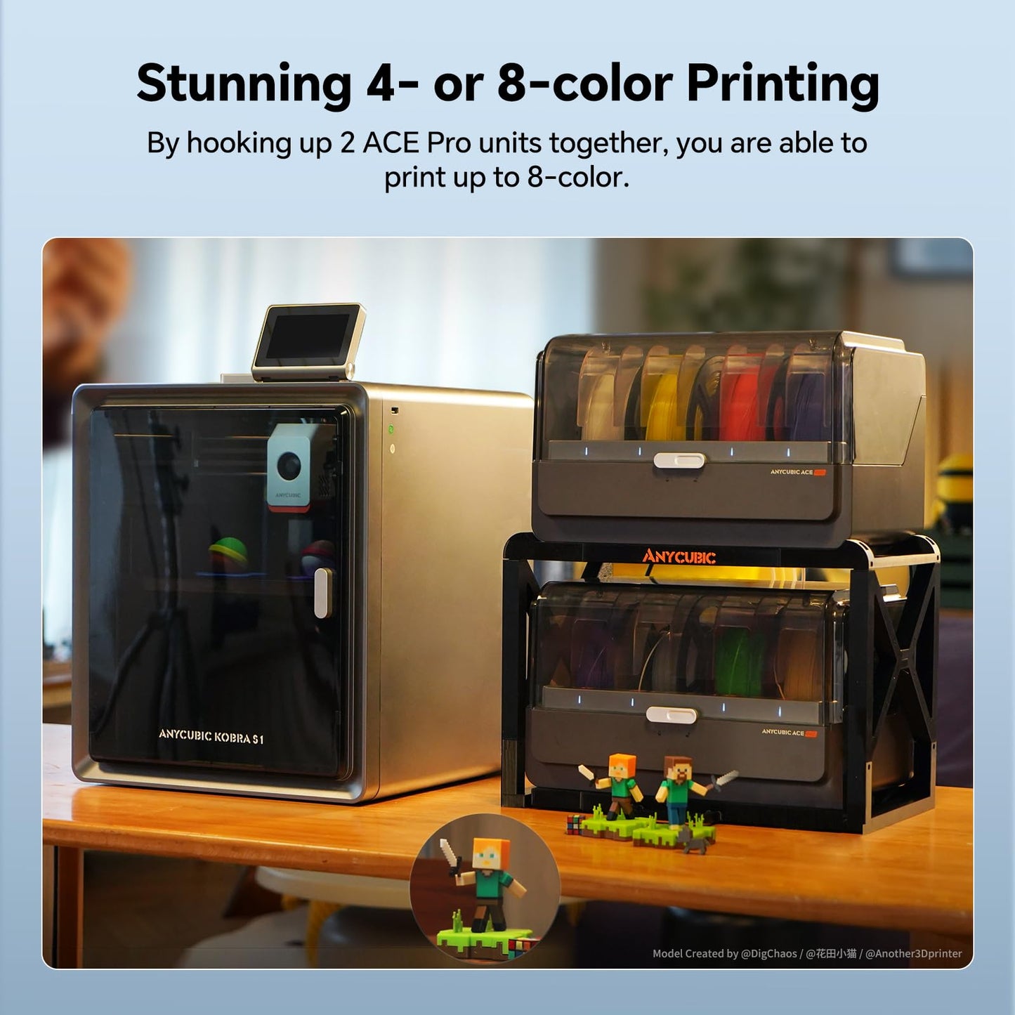 Anycubic ACE Pro Multi Color 3D Printer Filament Dryer Box, Not for Anycubic Kobra S1, Only Compatible with Kobra 3 Max, Filament Auto Backup and Intelligent Identification