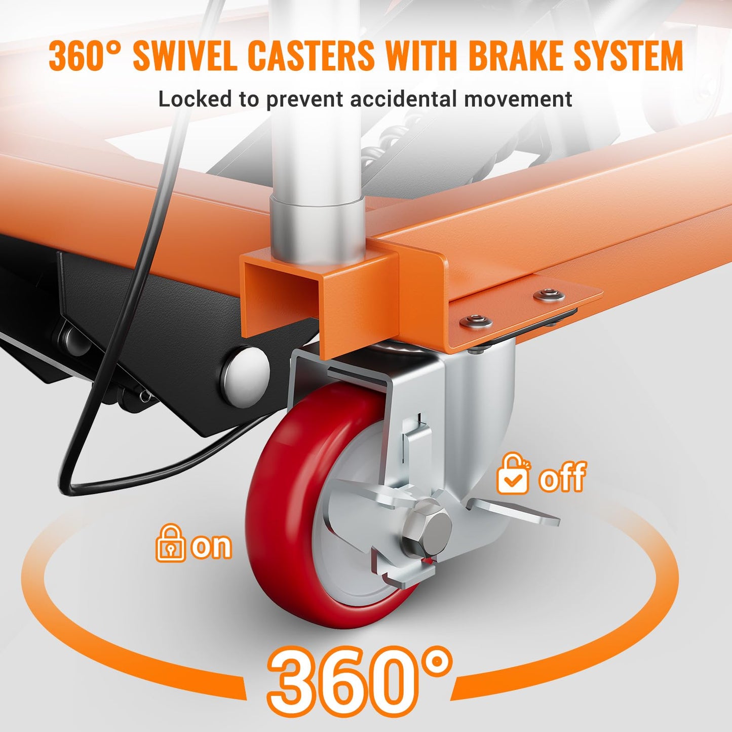 GarveeTech Hydraulic Lift Table Cart, 330 LBS Capacity 28.5 in Lifting Height, Manual Single Scissor Lift Table with Locking Wheels and Non-Slip Pad, Hydraulic Scissor Cart for Material Handling