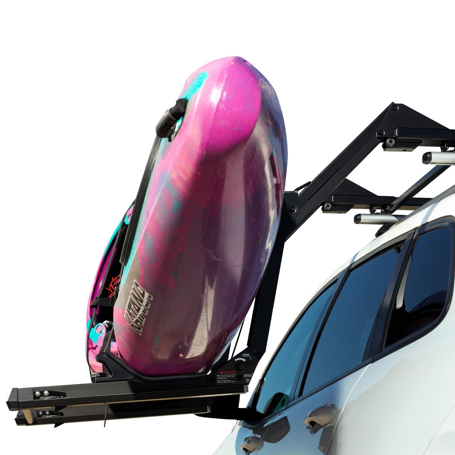 TOOENJOY Heavy-Duty Kayak Lift Assist Roof Rack, 100 LBS Capacity Kayak Canoe Rooftop Loader, Elevating Assist System for Easy Loading, Black