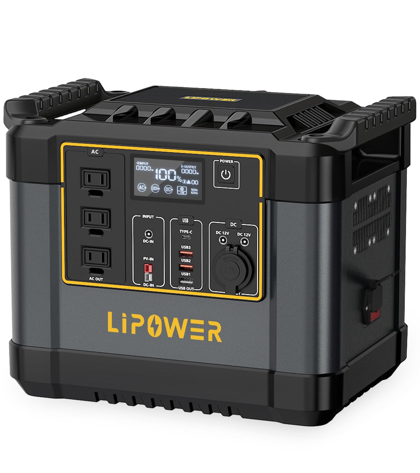 Lipower Portable Power Station 1075Wh LiFePO4 Battery,1200W (2000W Peak) Solar Generator with 10ms UPS,50-Min Fast Charge,Plug & Play Battery Backup for Emergency,RV Camping,Home Use(No App Required)