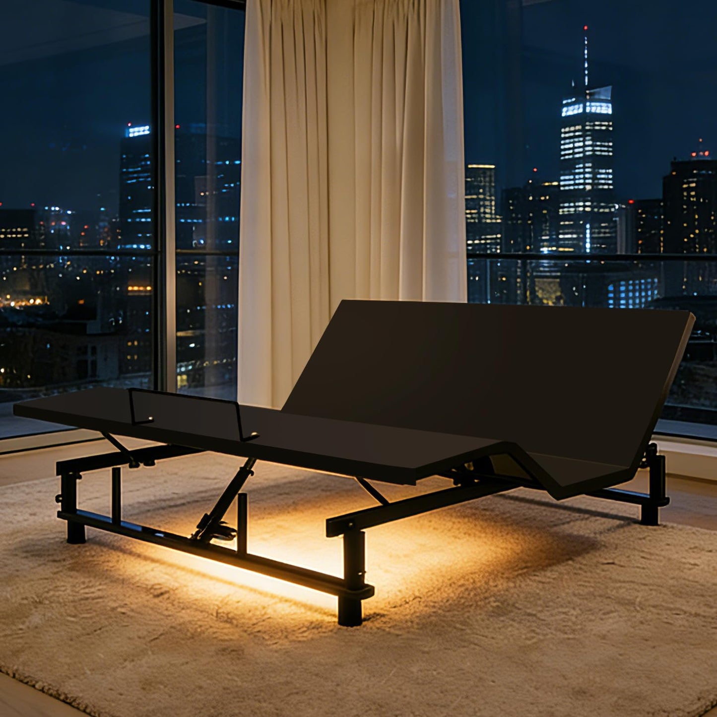 DNYN King Size Adjustable Bed Base Frame with USB Ports and Wireless Remote for Bedroom/Guest Room, Zero Gravity Bed with Head and Foot Incline, Space-Saving & No Box Spring Needed