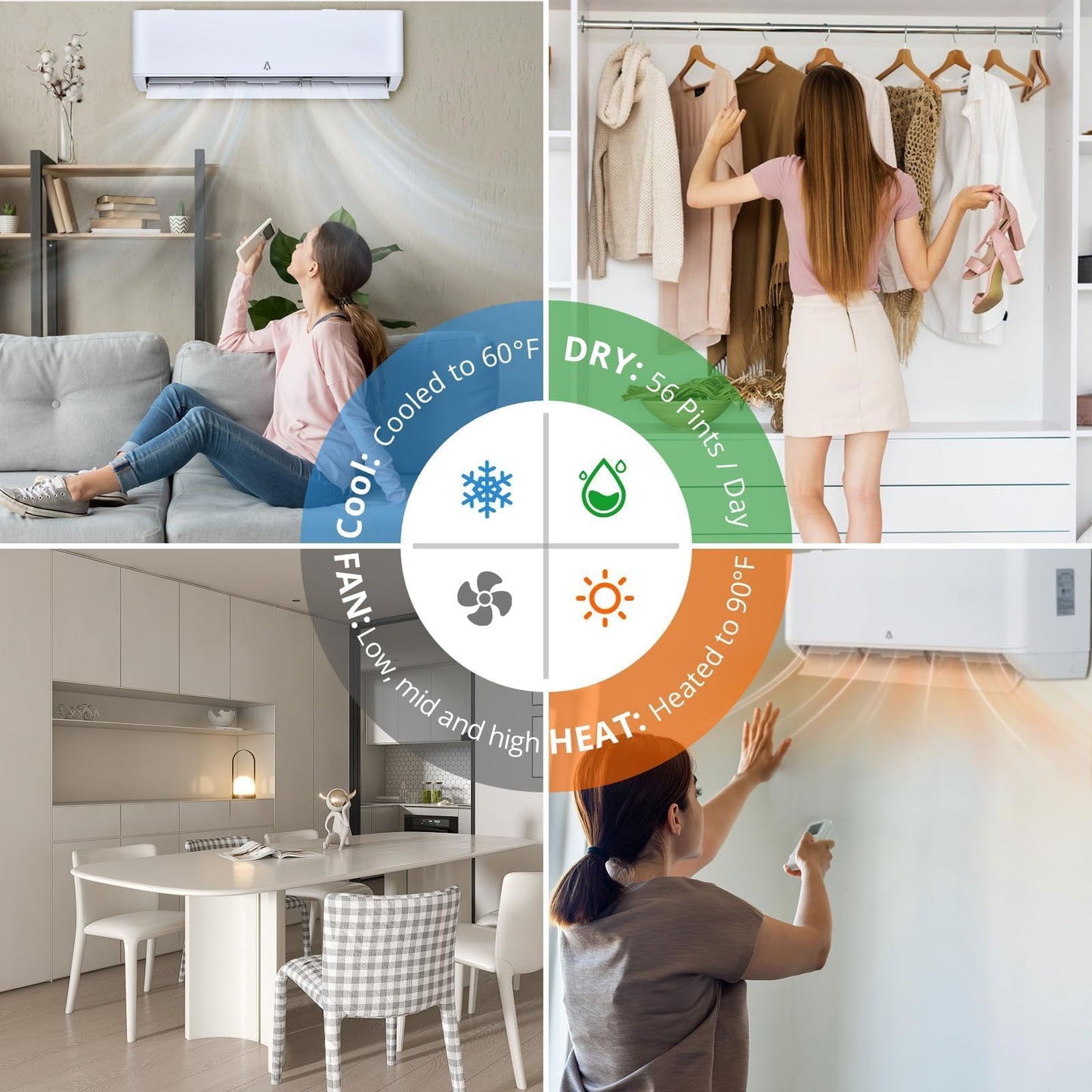 24,000 BTU Mini Split Air Conditioner and Heat Pump, Cools & Heats Up to 1,500 Sq.ft., 230V Inverter AC with WiFi, Alexa Control, DIY Installation Kit, Ultra-Quiet, Energy Efficient, 21 SEER2