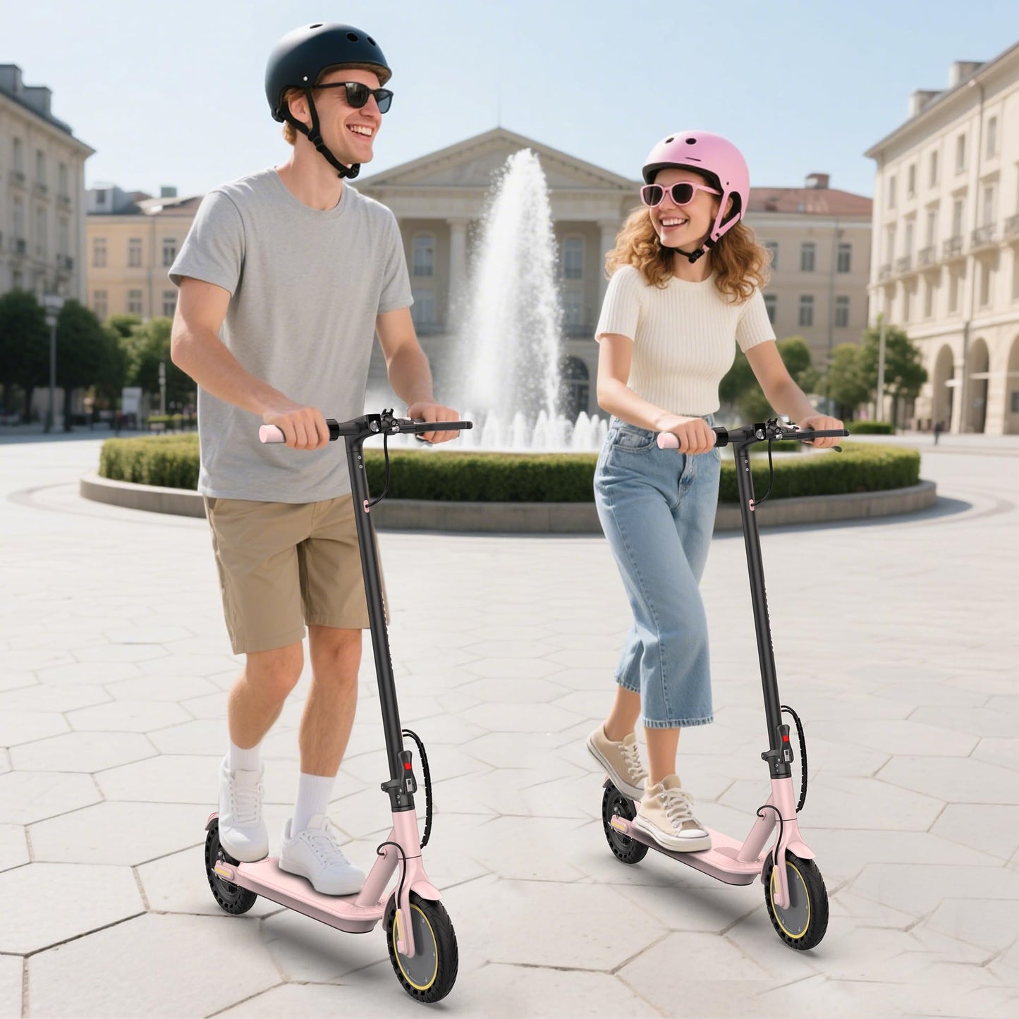 Electric Scooter, 350W Motor & 8.5" Solid Tires, Up to 19 MPH & 15 Miles Rang, Foldable Commuter E Scooter for Adults & Teens