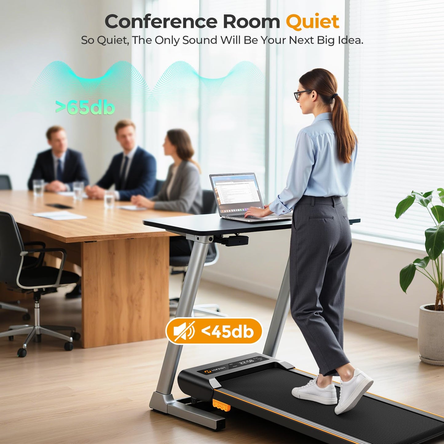 HiFast Walking Pad with Incline, Under Desk Treadmill for Home, 2.5 HP Portable Treadmills with Incline, Compact Treadmill Small Running Pad with LED Display, Remote Control
