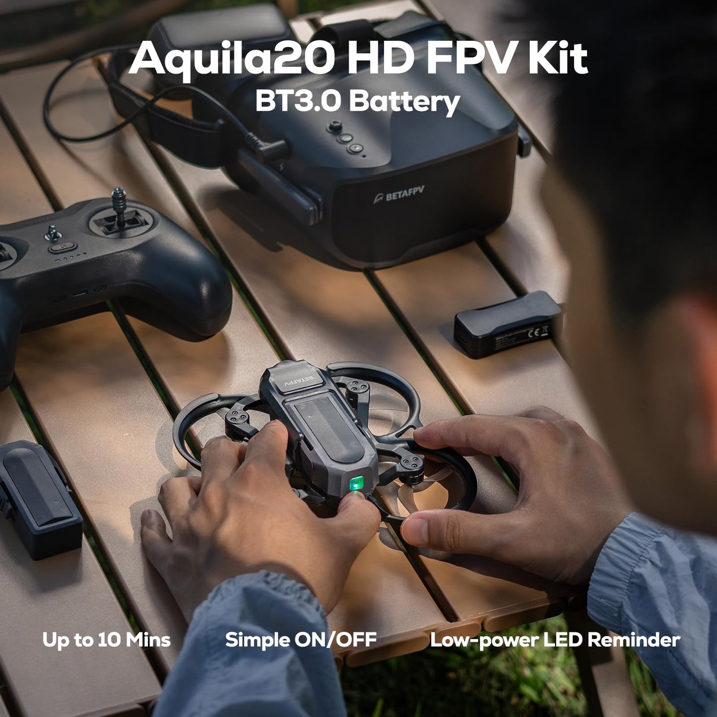 BETAFPV Aquila20 HD FPV Kit with Aquila20 HD Whoop LiteRadio 4 SE Radio Transmitter VR04 HD Goggles Built-in HD Digital VTX P1, Supported 3 Modes 2S Power System FPV Drone Advanced RTF Indoor Outdoor