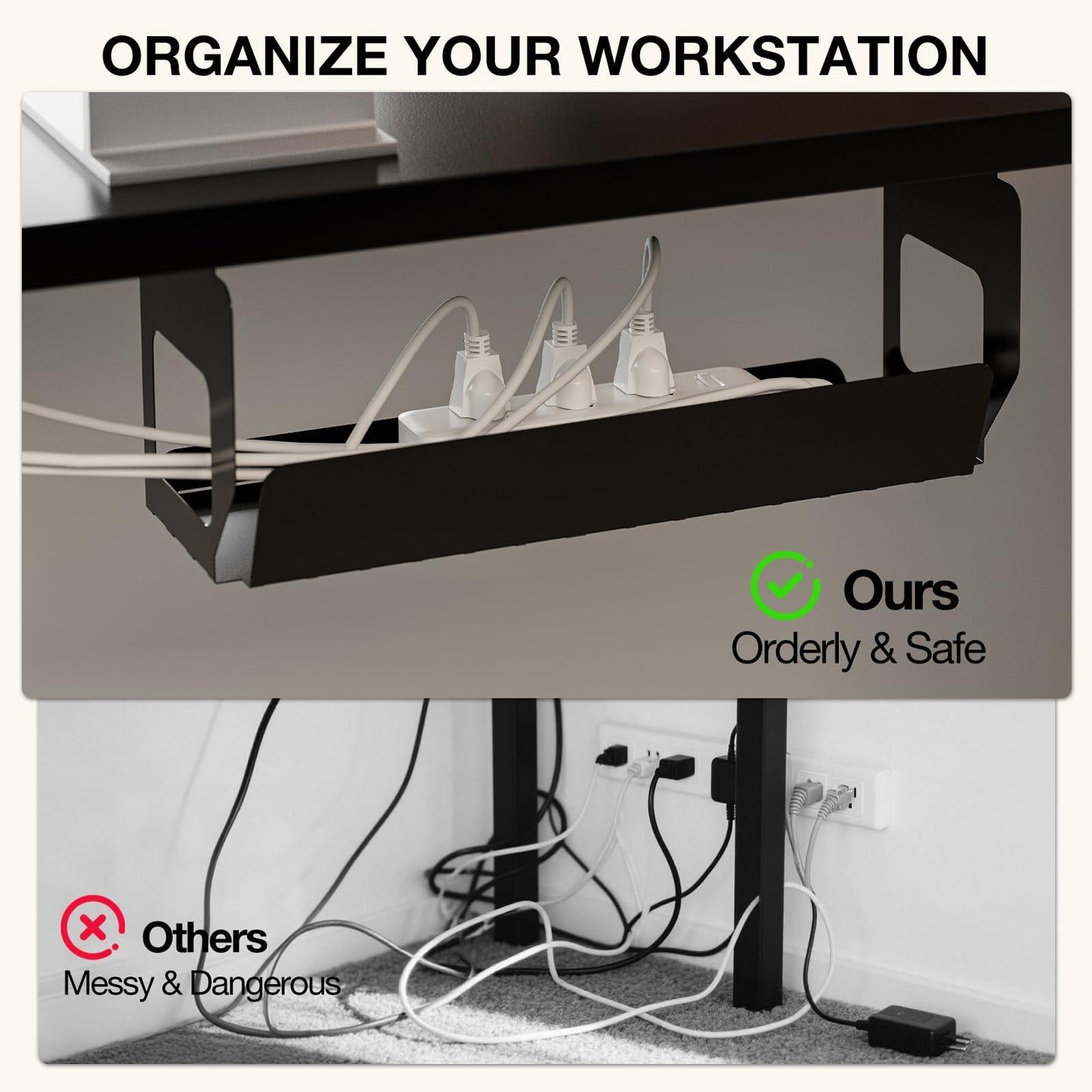 Muvai 59 Inch L Shaped Standing Desk Adjustable Height with Cable Management Tray,Gaming Electric Corner Standing Desk, Sit Stand Computer Table with Reversiable Splice Board, Black