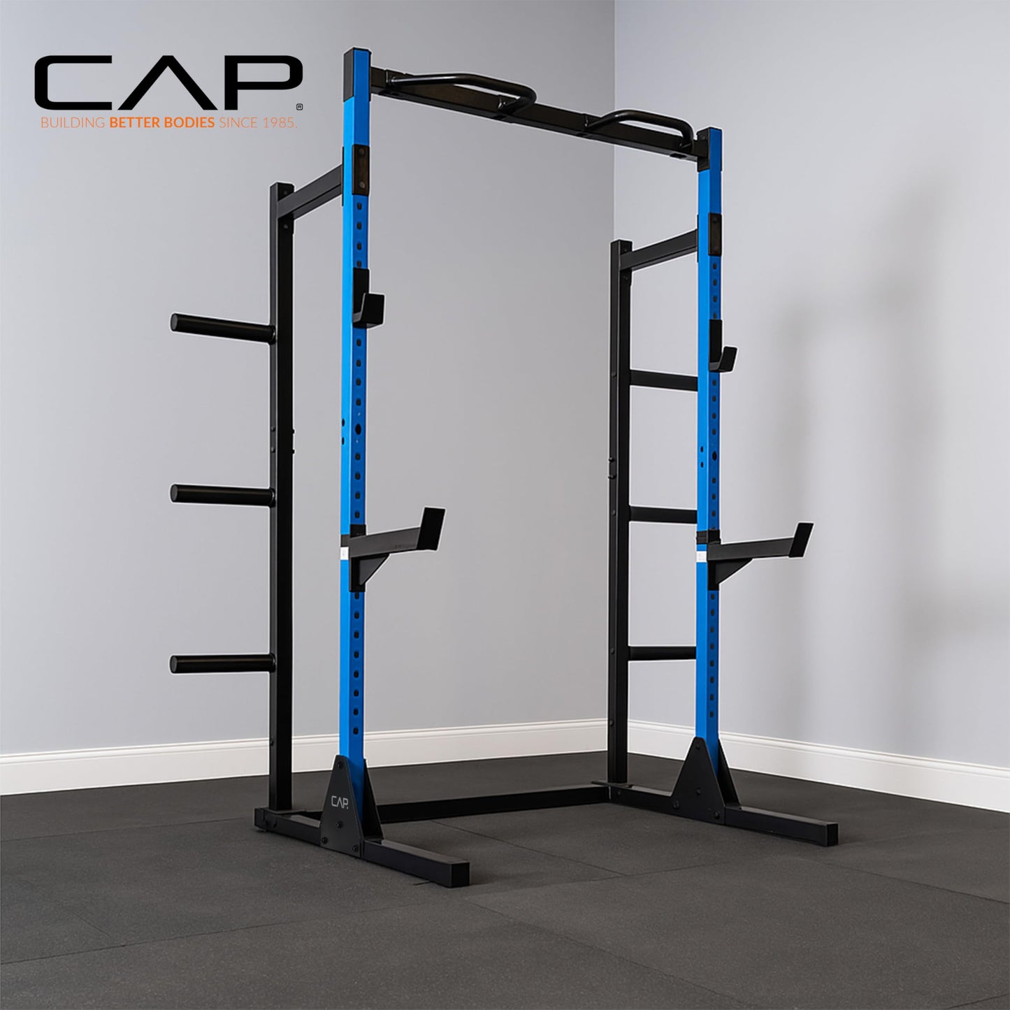 Cap Power Rack with Pull Up Bar & Attachments - Squat Rack & Strength Training Power Cage for Home Gym - Yellow