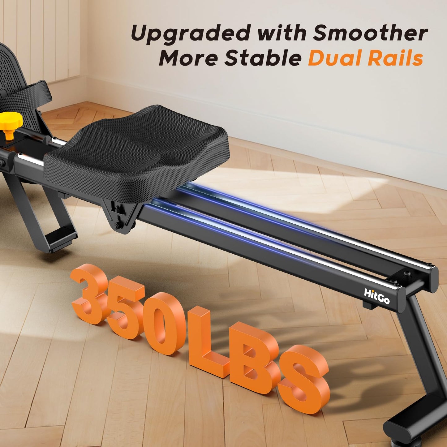 Magnetic Rowing Machines for Home - 32-Level Adjustable Quiet Resistance, Foldable Rower Machine, Dual Slide Rail with Max 350lbs Weight Capacity, App Support for Beginners to Athletes Home Gym